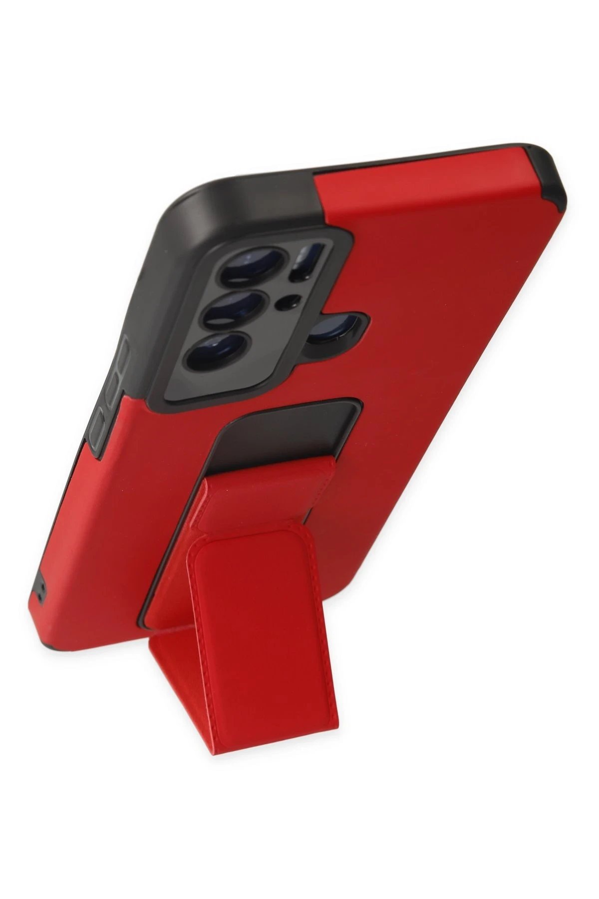 Newface Tecno Pova Neo Kılıf Mega Standlı Silikon - Kırmızı