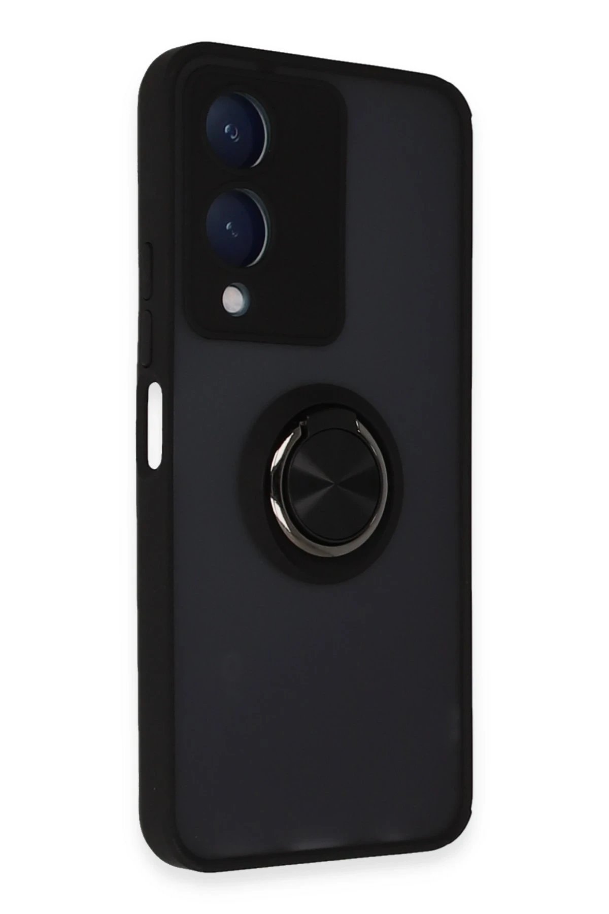 Newface Vivo Y17S Kılıf Montreal Yüzüklü Silikon Kapak - Siyah