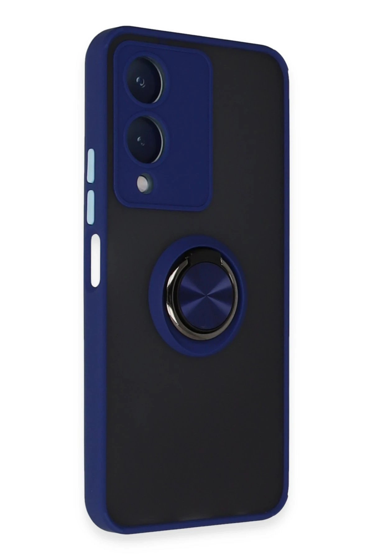 Newface Vivo Y17S Kılıf Montreal Yüzüklü Silikon Kapak - Lacivert