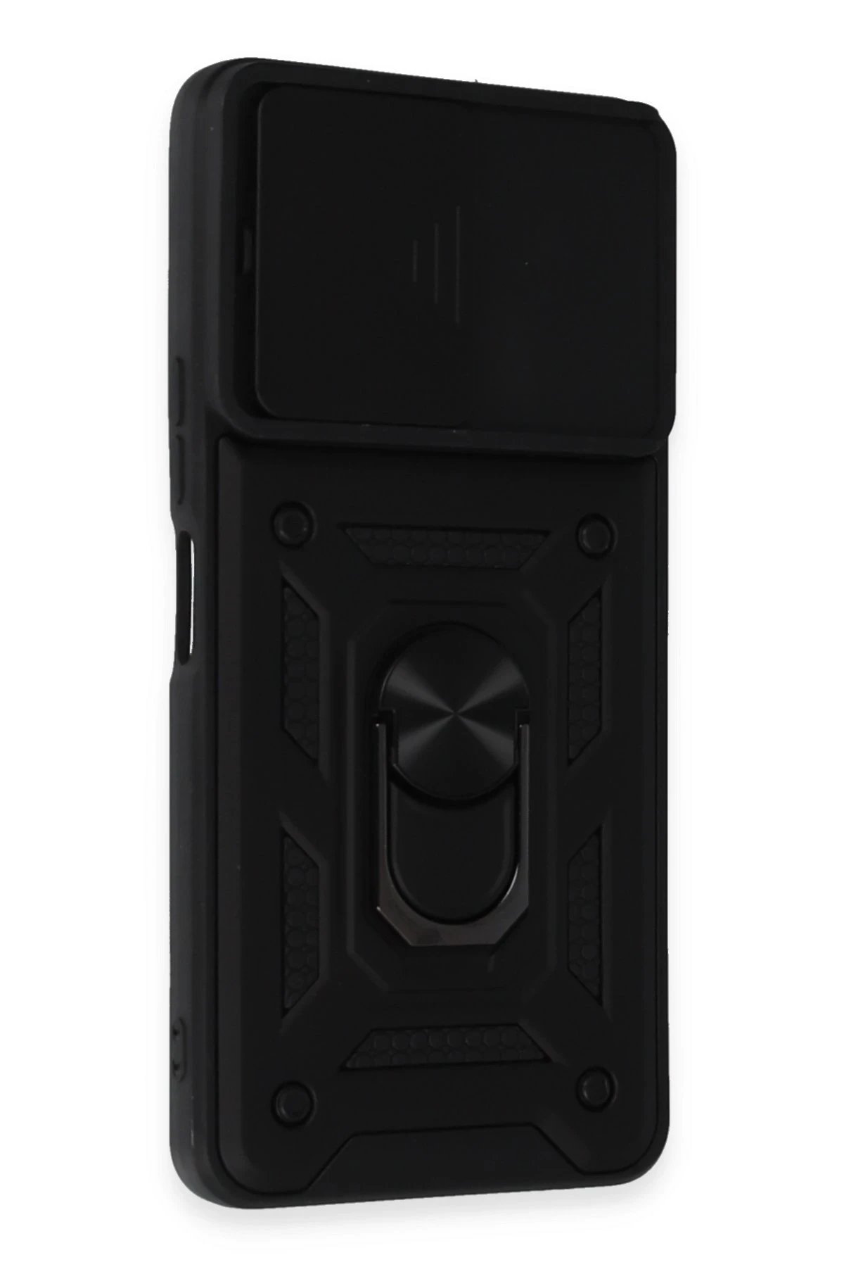 Newface Vivo Y36 Kılıf Pars Lens Yüzüklü Silikon - Siyah