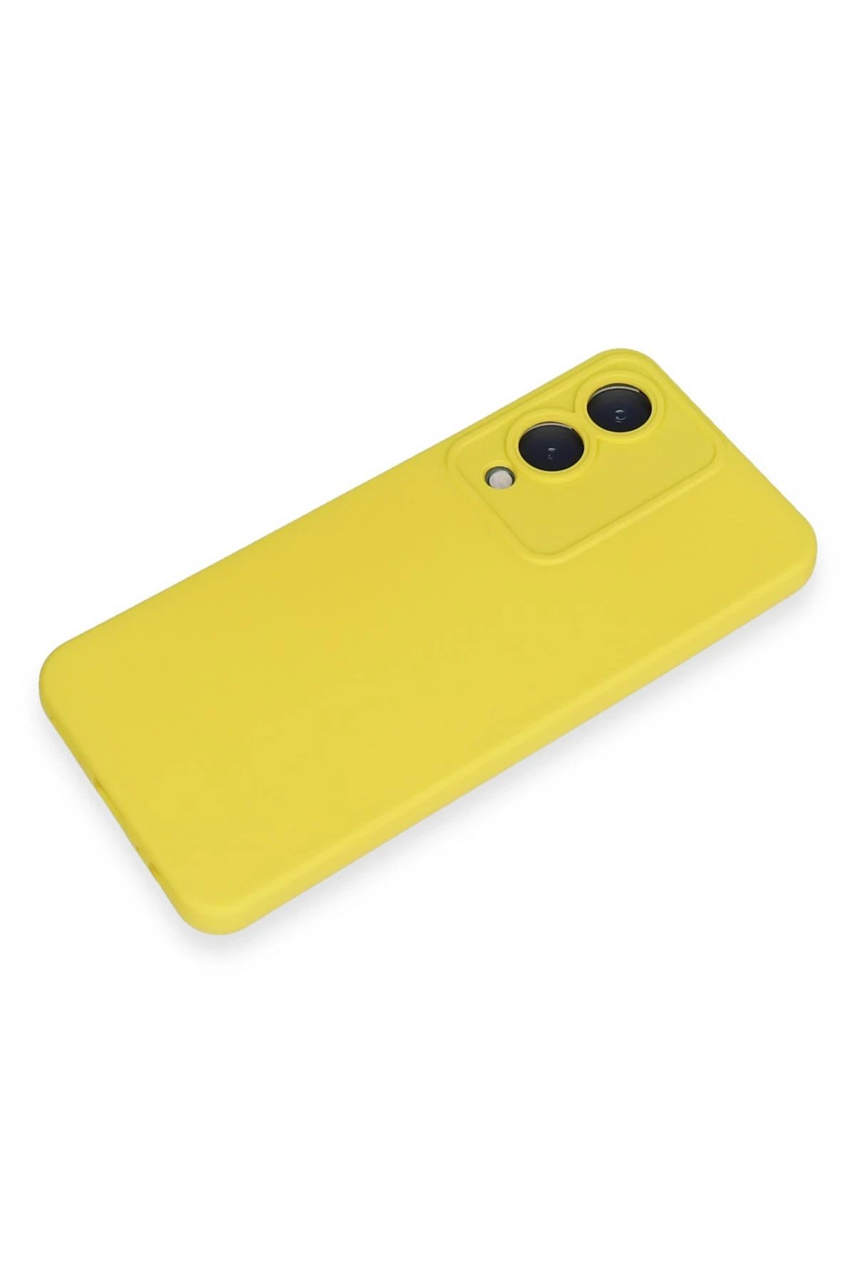 Newface Vivo Y17S Kılıf Nano içi Kadife Silikon - Sarı