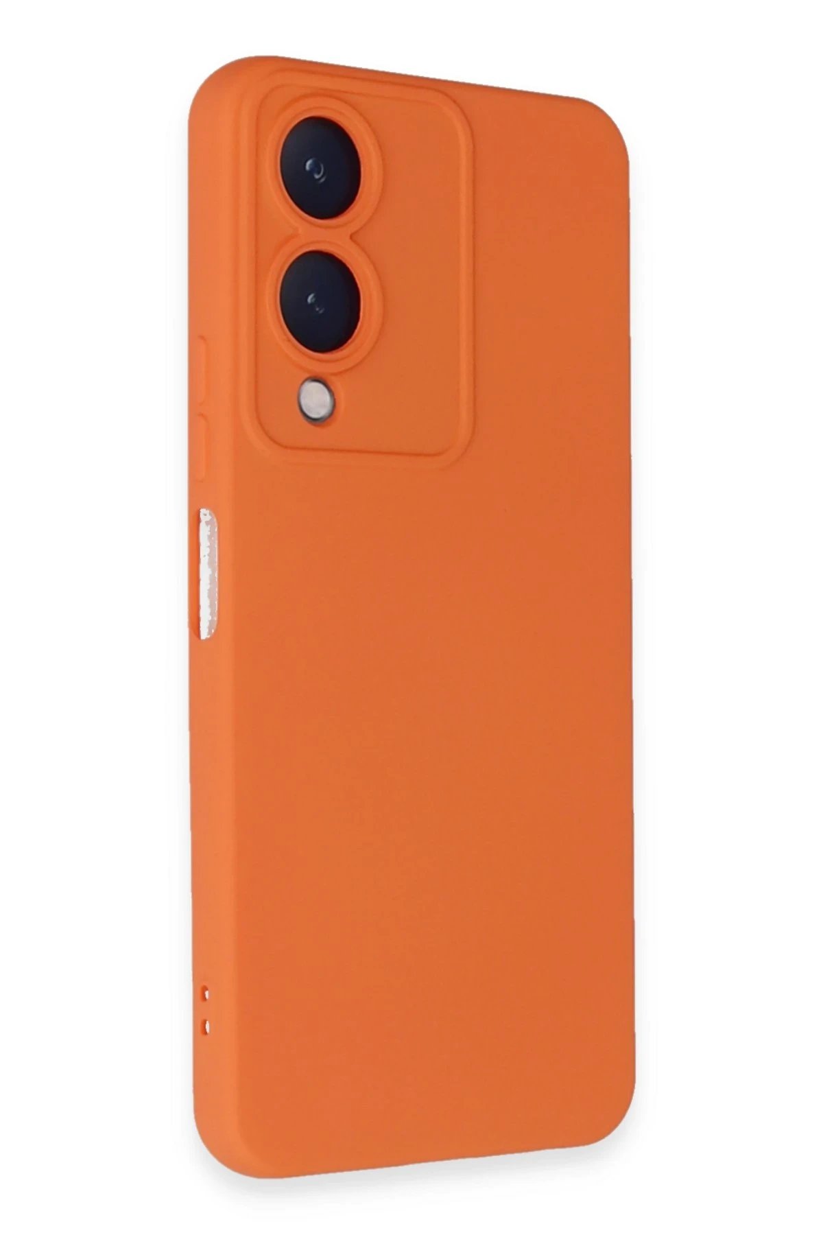 Newface Vivo Y17S Kılıf Nano içi Kadife Silikon - Turuncu