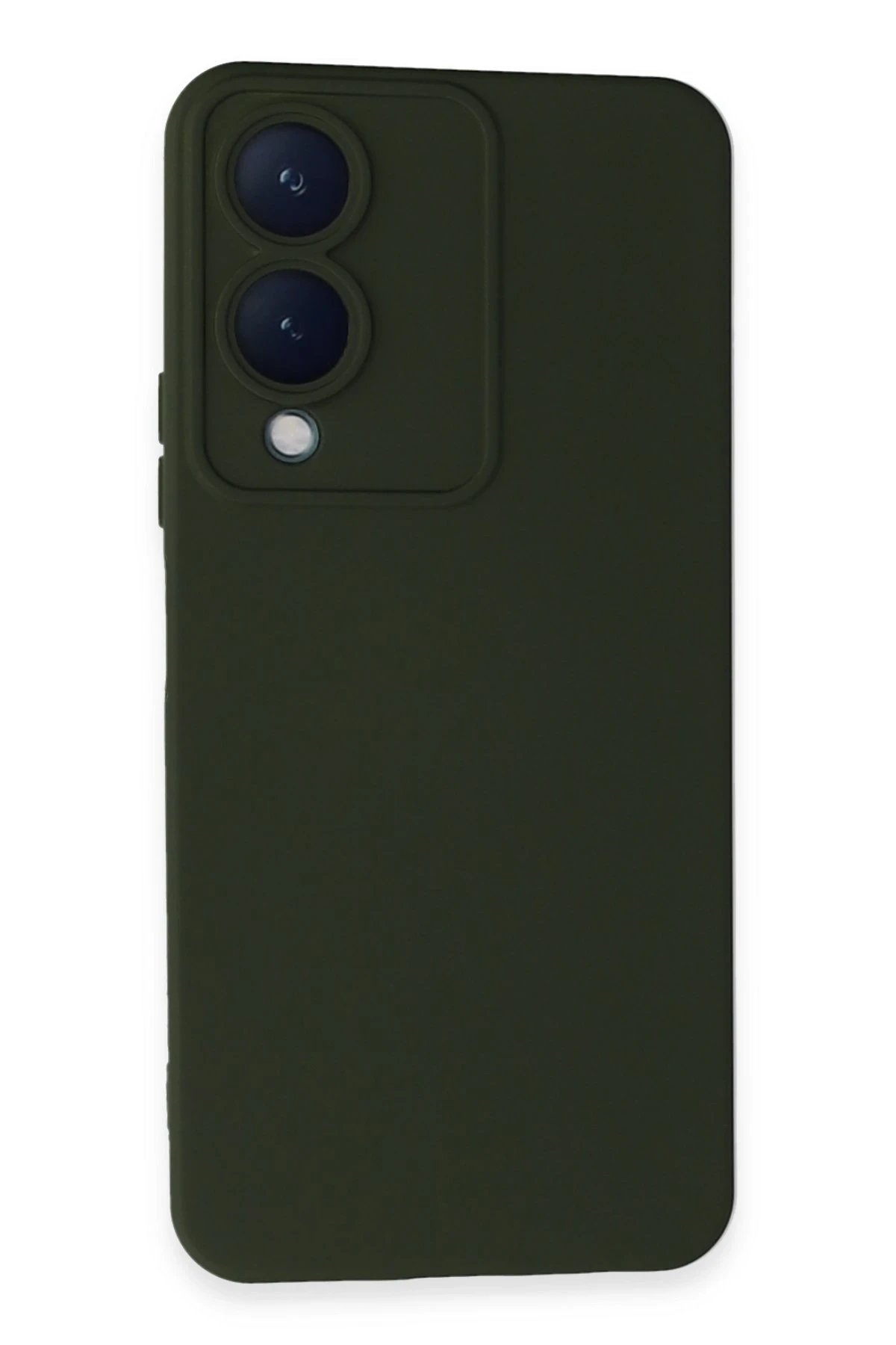 Newface Vivo Y17S Kılıf Nano içi Kadife Silikon - Koyu Yeşil