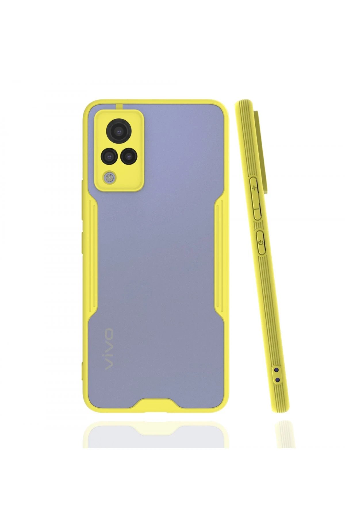 Newface Vivo V21 Kılıf Platin Silikon - Sarı