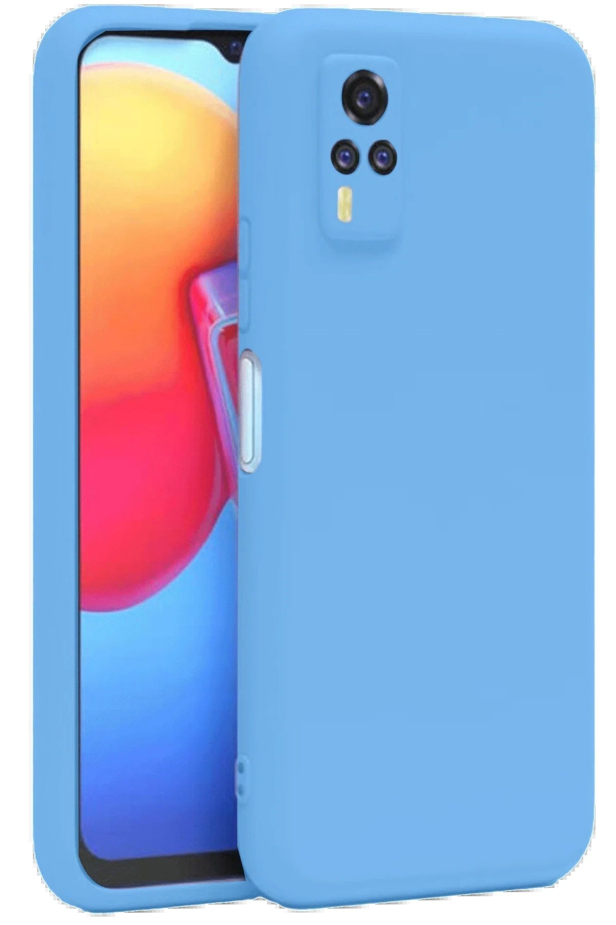 Newface Vivo Y53S Kılıf Nano içi Kadife Silikon - Mavi