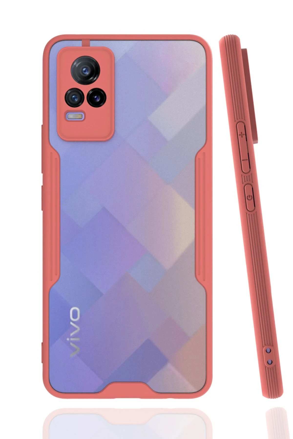 Newface Vivo V21e Kılıf Platin Silikon - Pembe