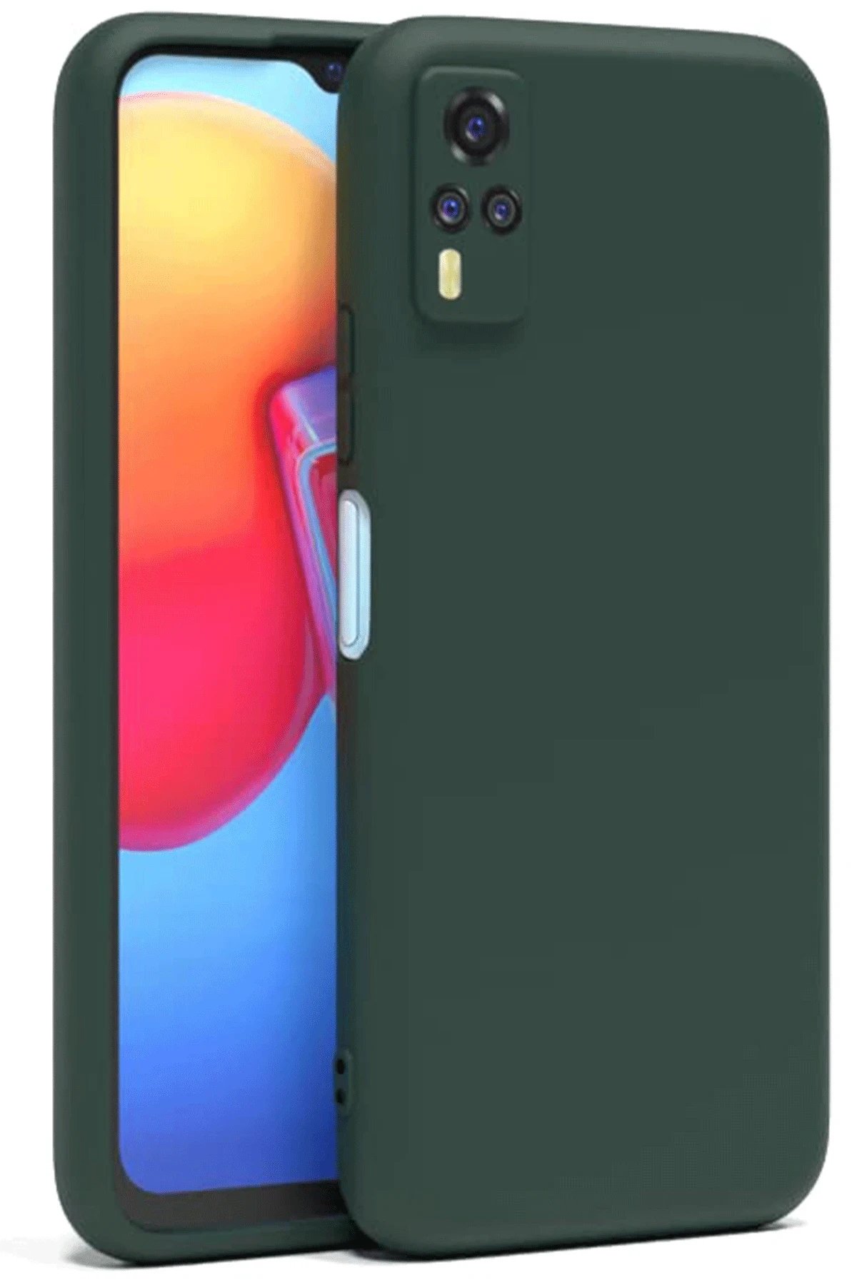 Newface Vivo Y53S Kılıf Nano içi Kadife Silikon - Koyu Yeşil