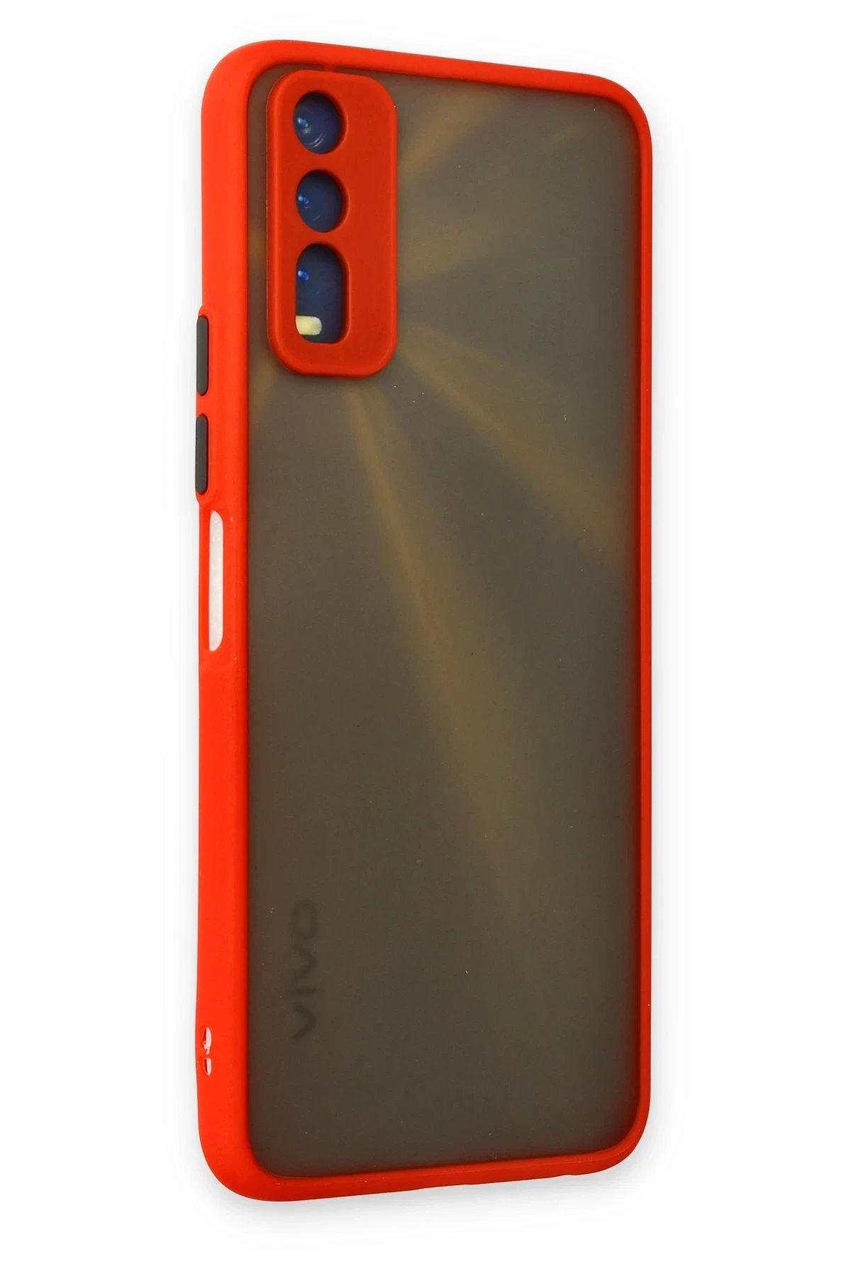 Newface Vivo Y11S Kılıf Montreal Silikon Kapak - Kırmızı