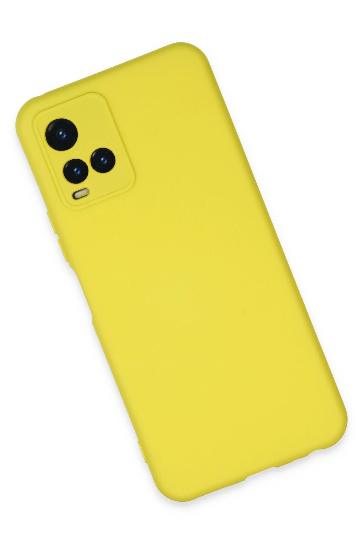 Newface Vivo Y21S Kılıf Nano içi Kadife Silikon - Sarı