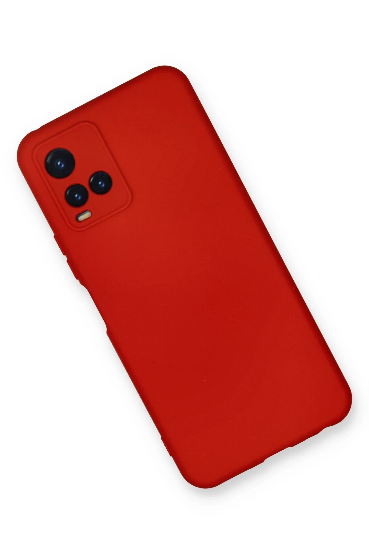 Newface Vivo Y21S Kılıf Nano içi Kadife Silikon - Kırmızı