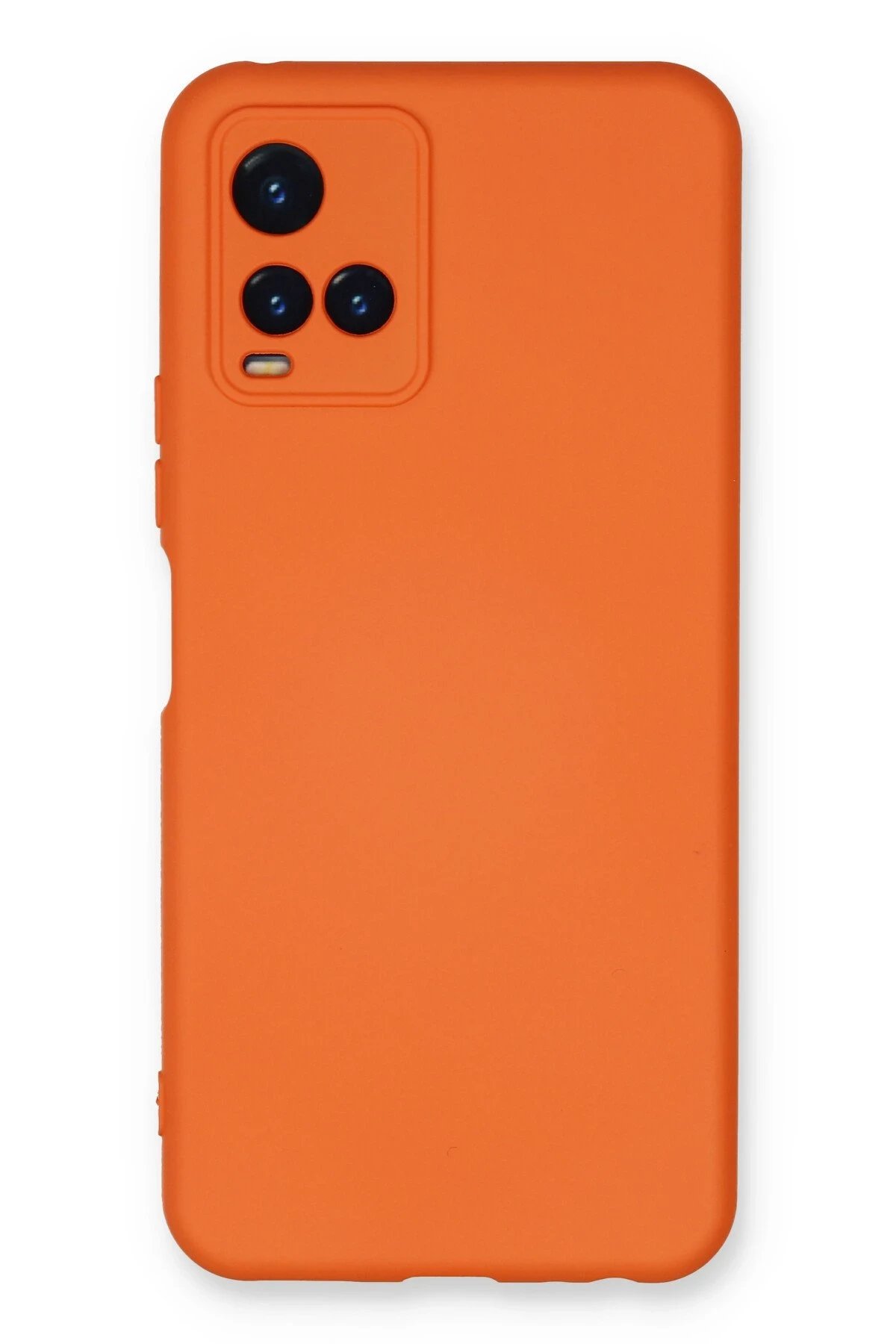 Newface Vivo Y21S Kılıf Nano içi Kadife Silikon - Turuncu