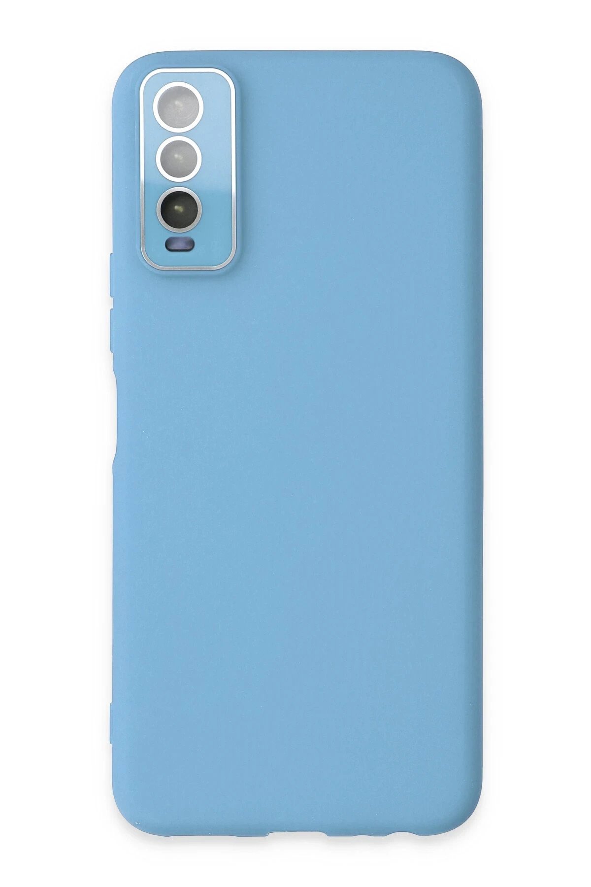 Newface Vivo Y11S Kılıf Lansman Glass Kapak - Mavi