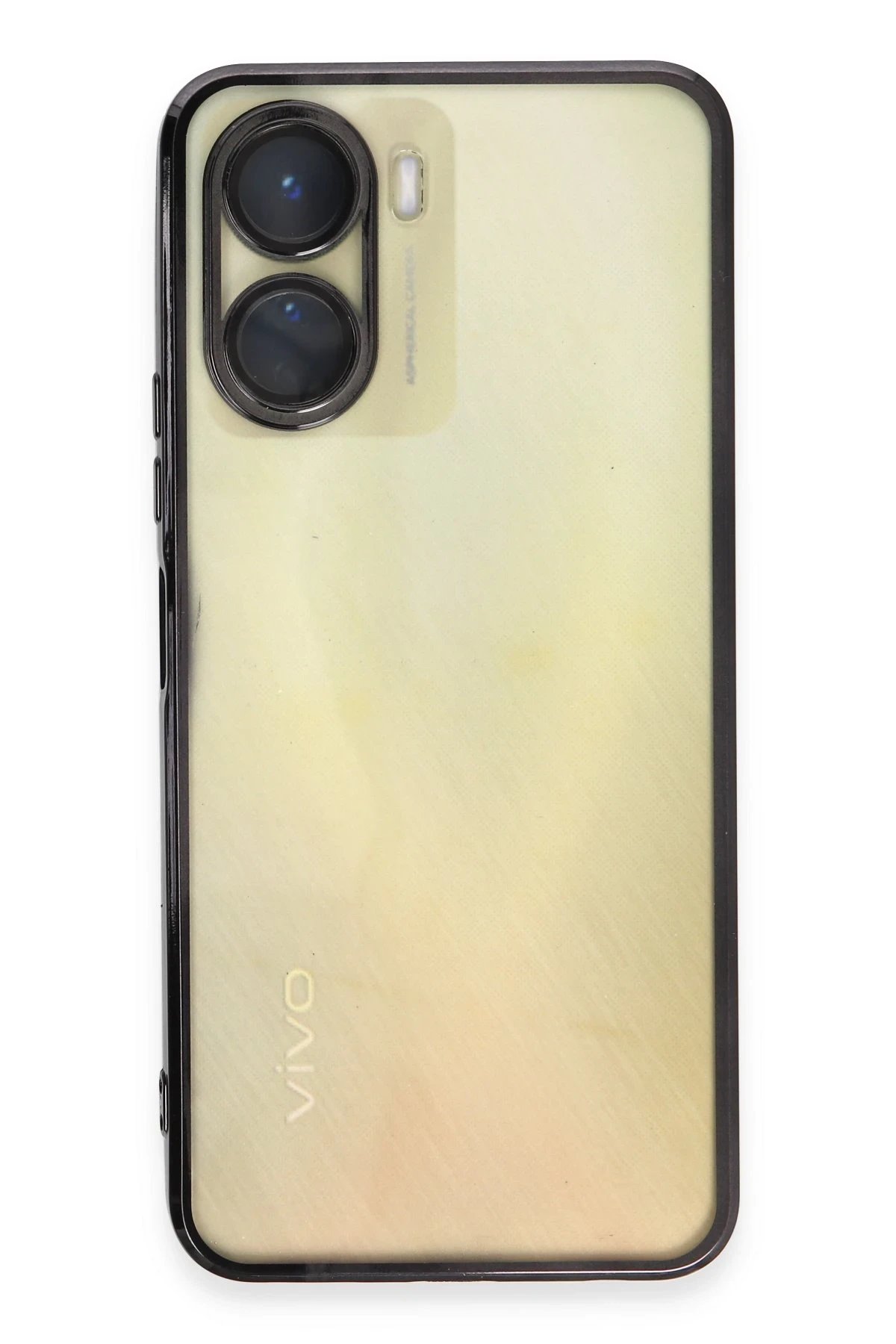 Newface Vivo Y16 Kılıf Razer Lensli Silikon - Siyah