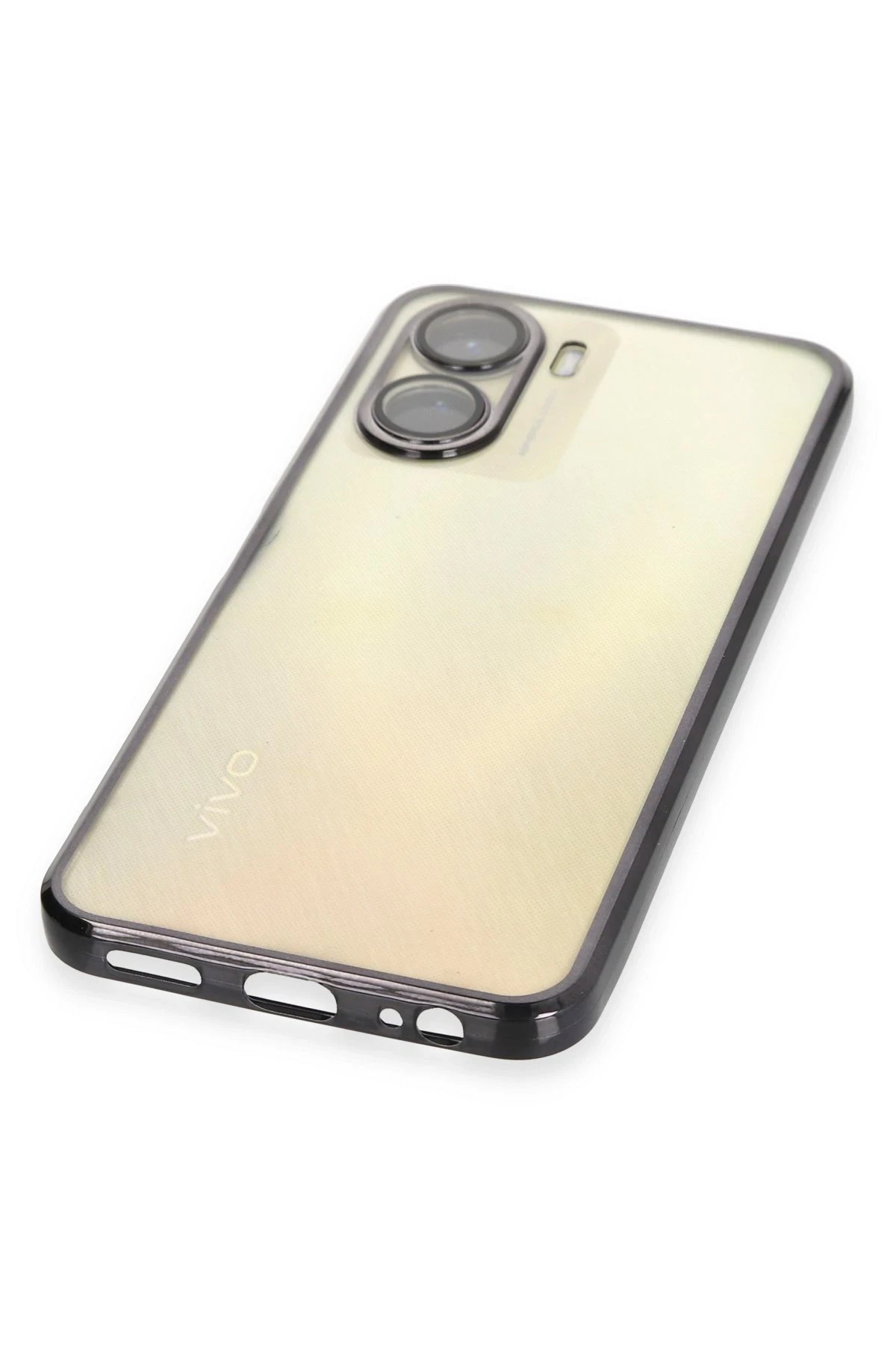 Newface Vivo Y16 Kılıf Razer Lensli Silikon - Siyah