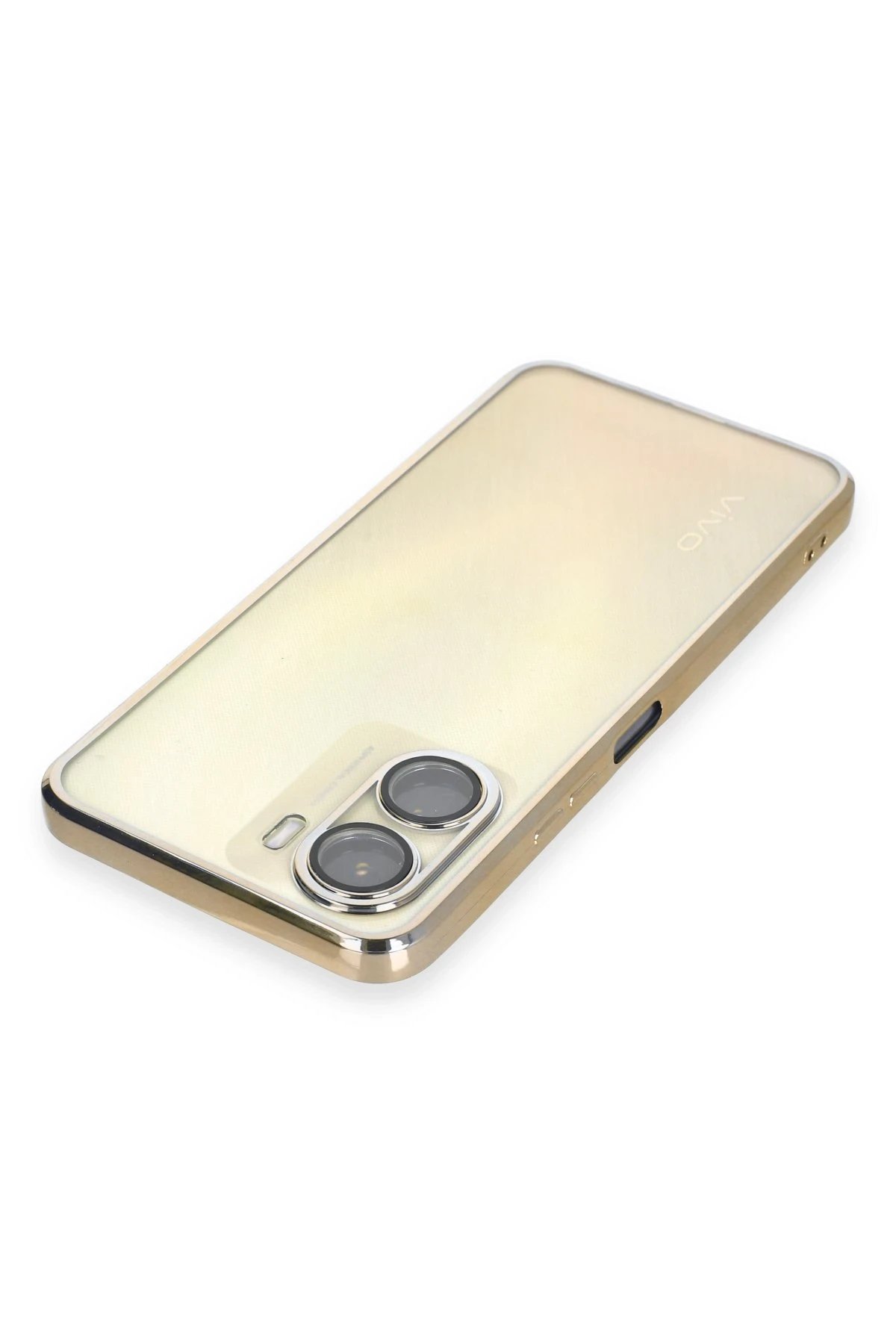 Newface Vivo Y16 Kılıf Razer Lensli Silikon - Gold