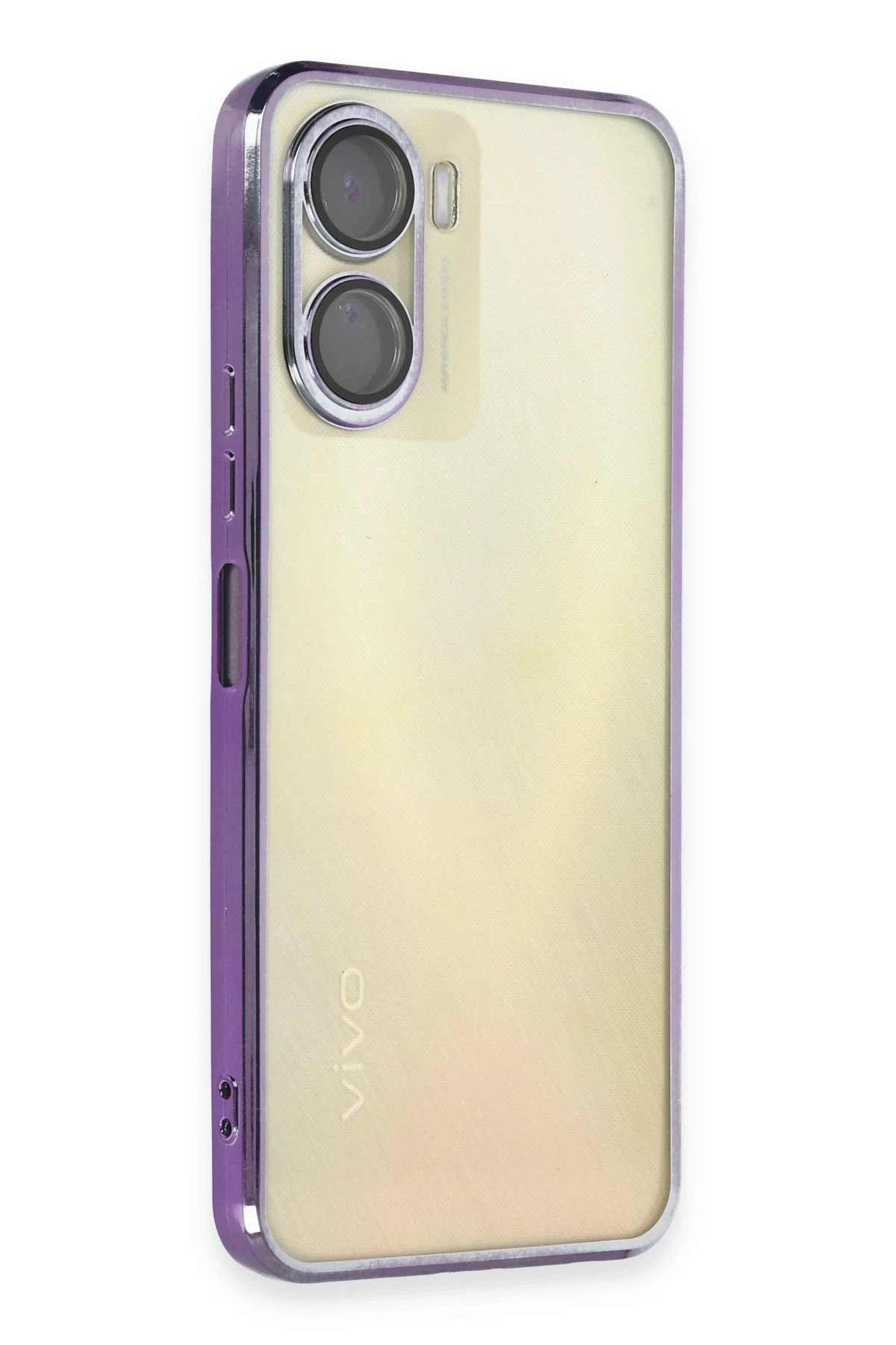 Newface Vivo Y16 Kılıf Razer Lensli Silikon - Mor