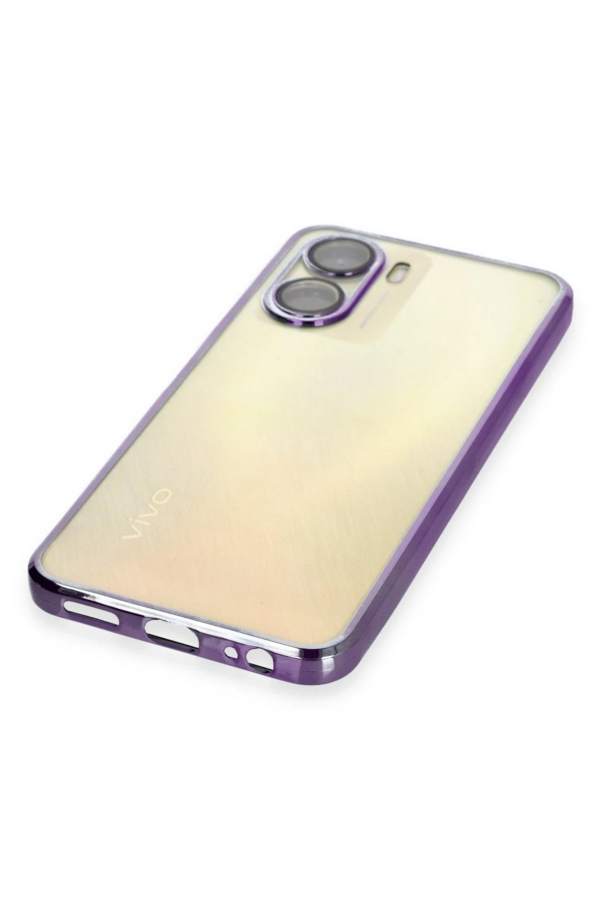 Newface Vivo Y16 Kılıf Razer Lensli Silikon - Mor