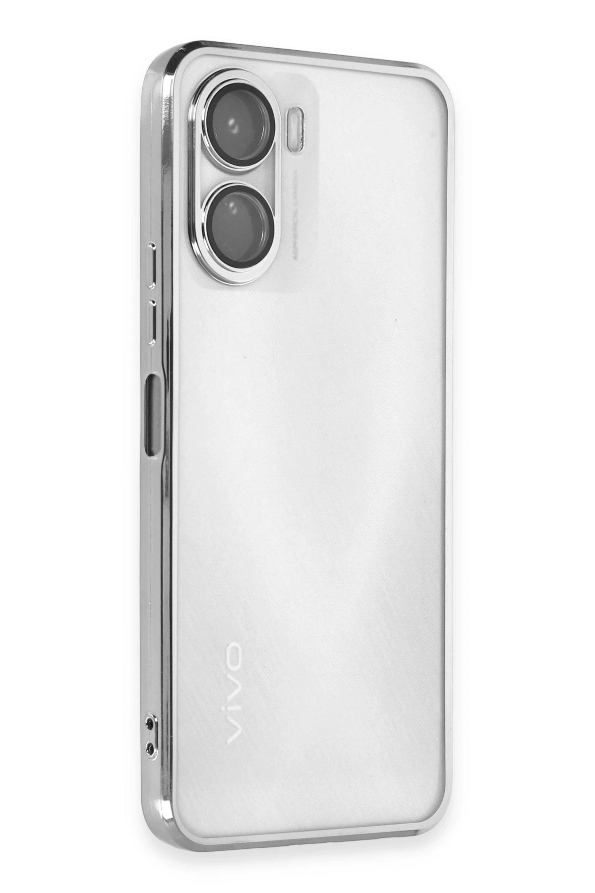 Newface Vivo Y16 Kılıf Razer Lensli Silikon - Gümüş