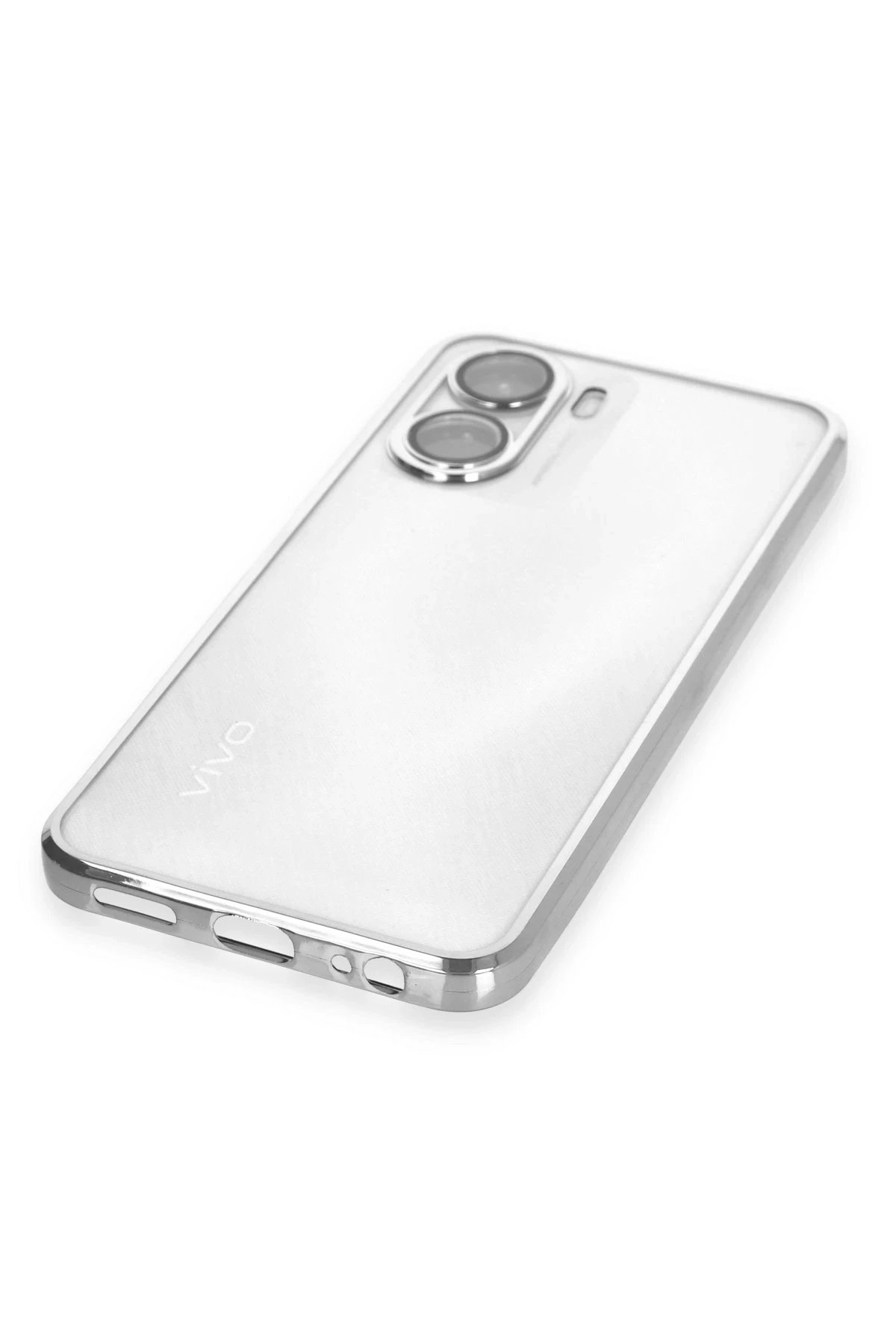 Newface Vivo Y16 Kılıf Razer Lensli Silikon - Gümüş