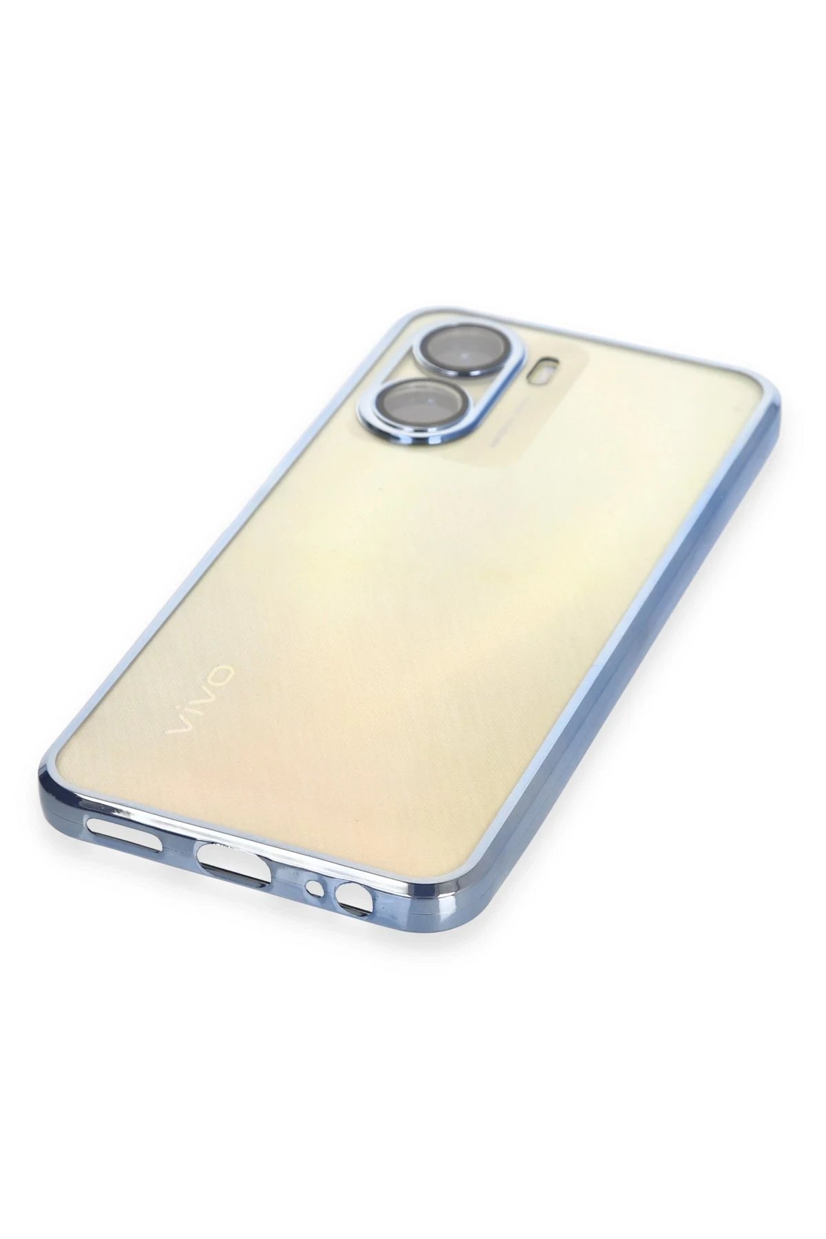 Newface Vivo Y16 Kılıf Razer Lensli Silikon - Açık Mavi