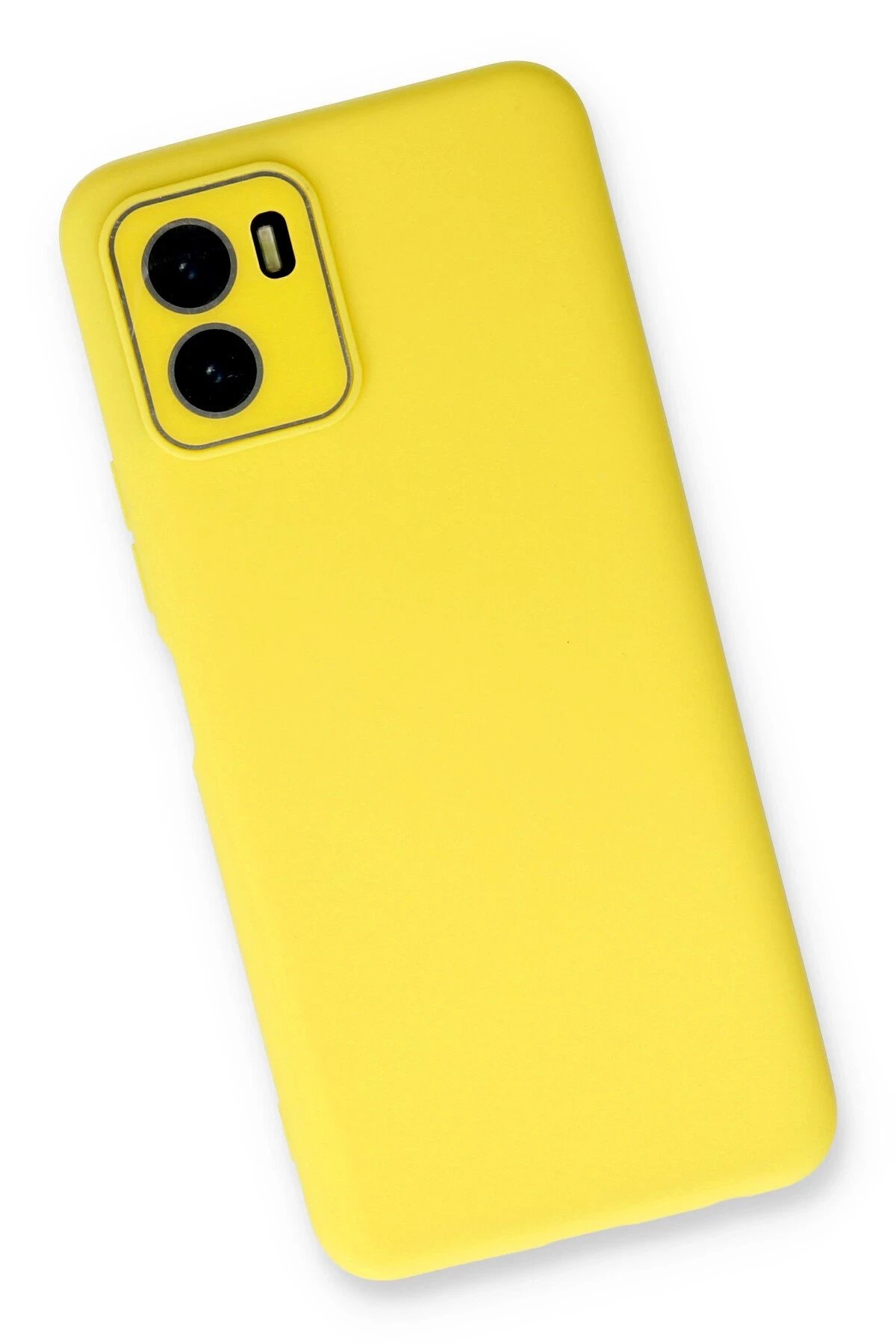 Newface Vivo Y15S Kılıf Lansman Glass Kapak - Sarı