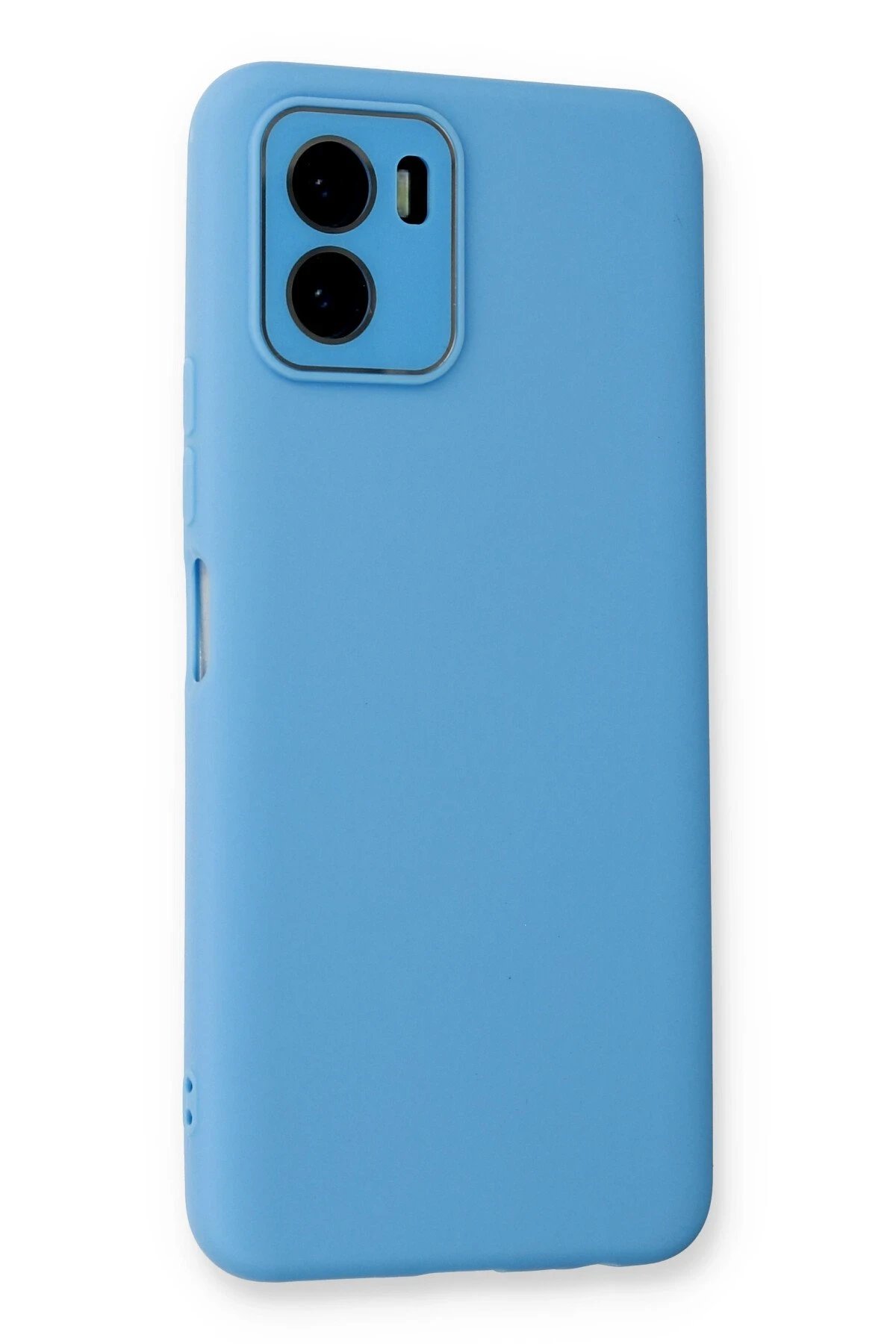 Newface Vivo Y15S Kılıf Lansman Glass Kapak - Mavi