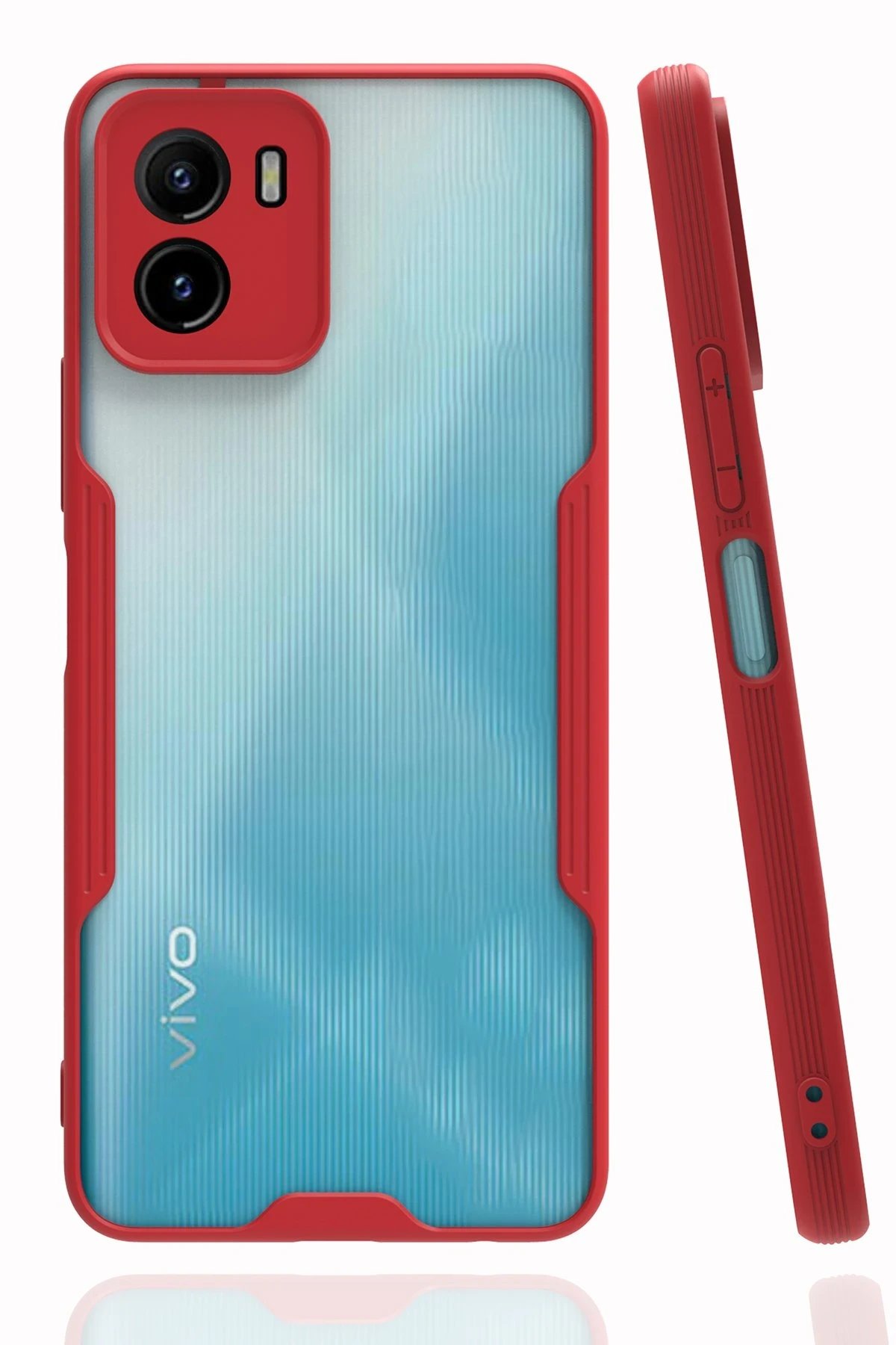 Newface Vivo Y15S Kılıf Platin Silikon - Kırmızı