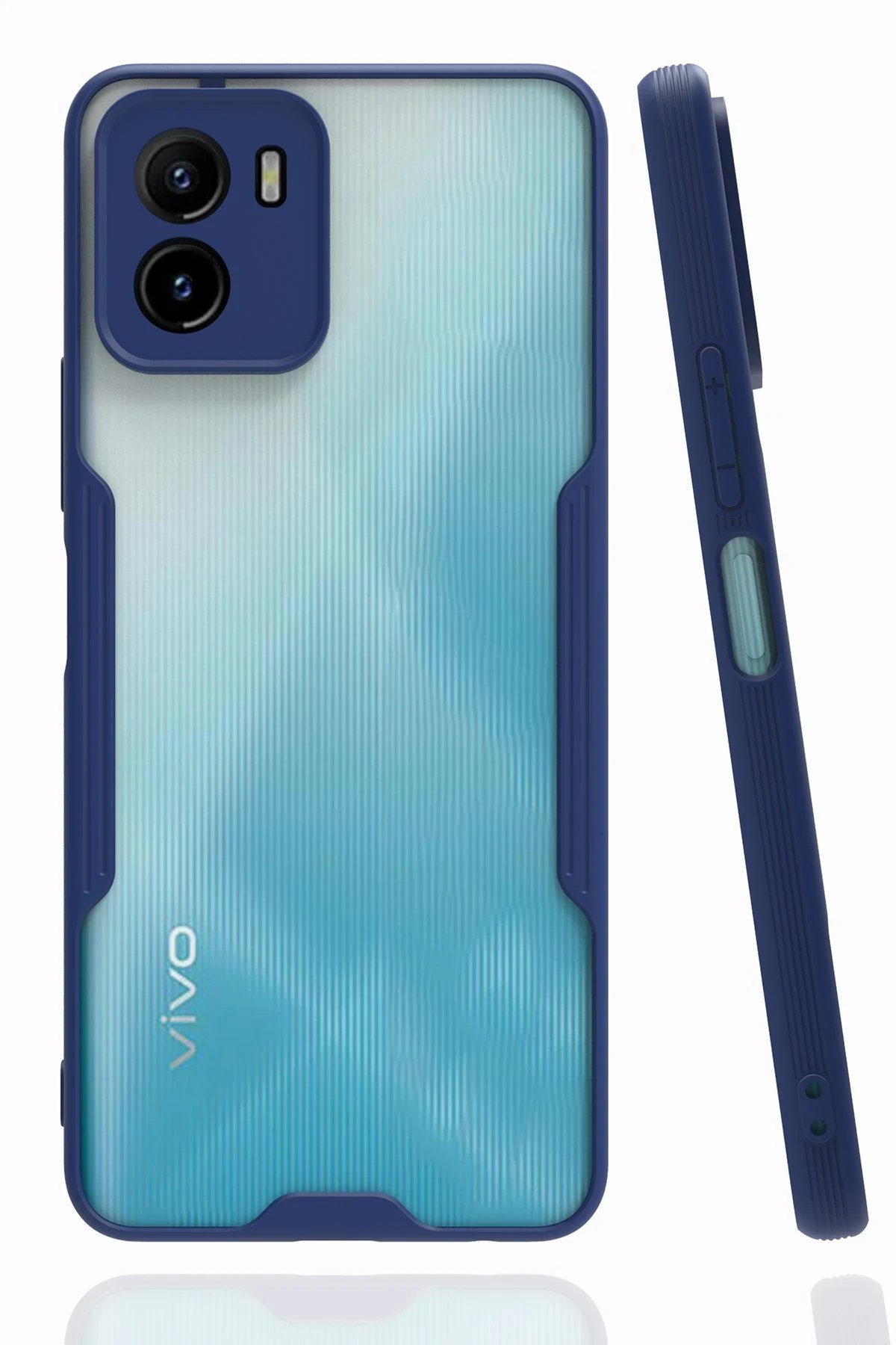 Newface Vivo Y15S Kılıf Platin Silikon - Lacivert