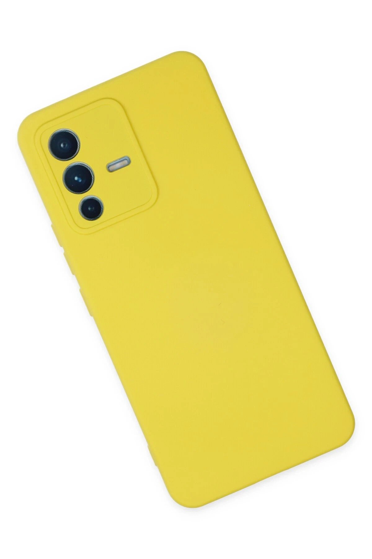 Newface Vivo V23 5G Kılıf Nano içi Kadife Silikon - Sarı