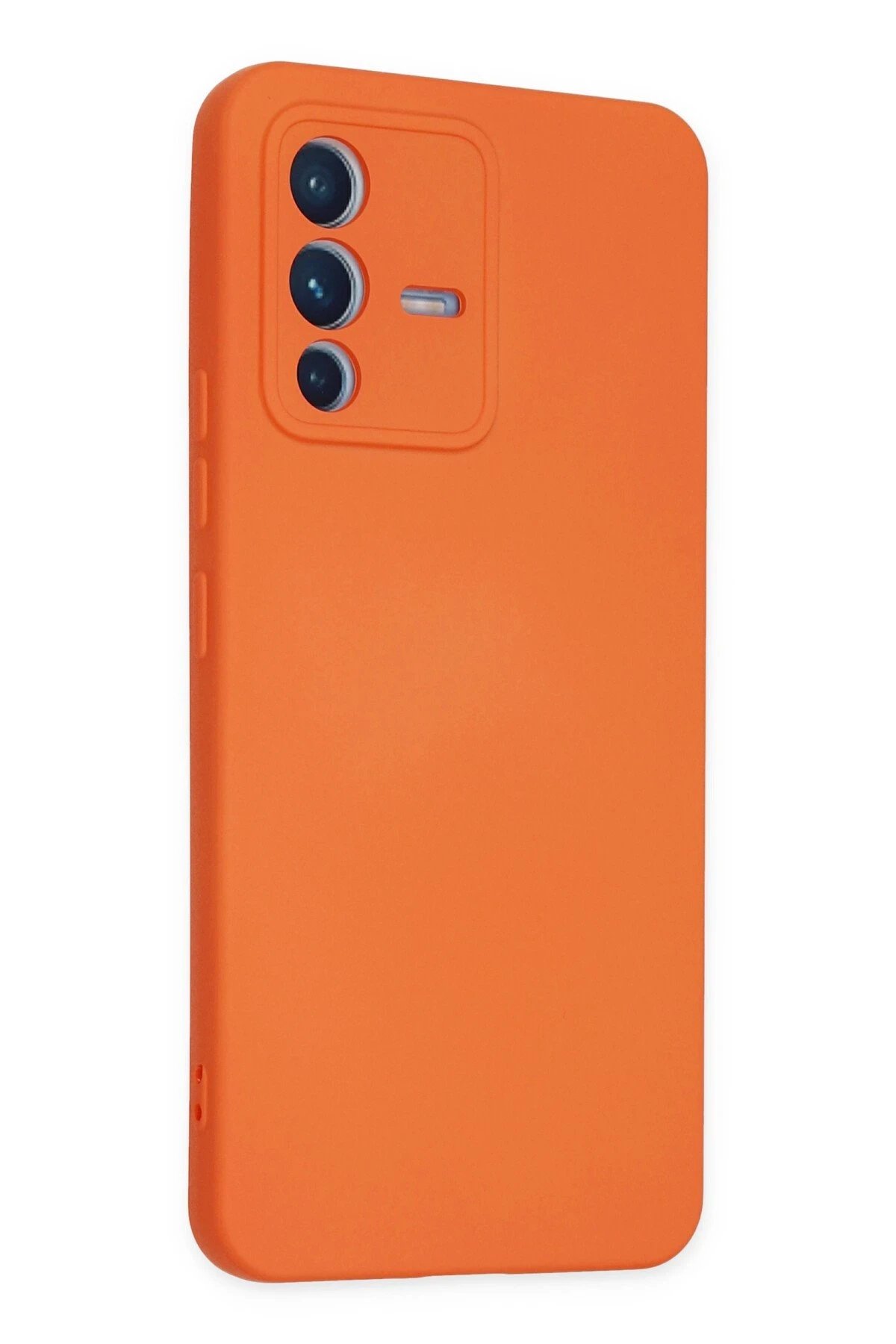 Newface Vivo V23 5G Kılıf Nano içi Kadife Silikon - Turuncu