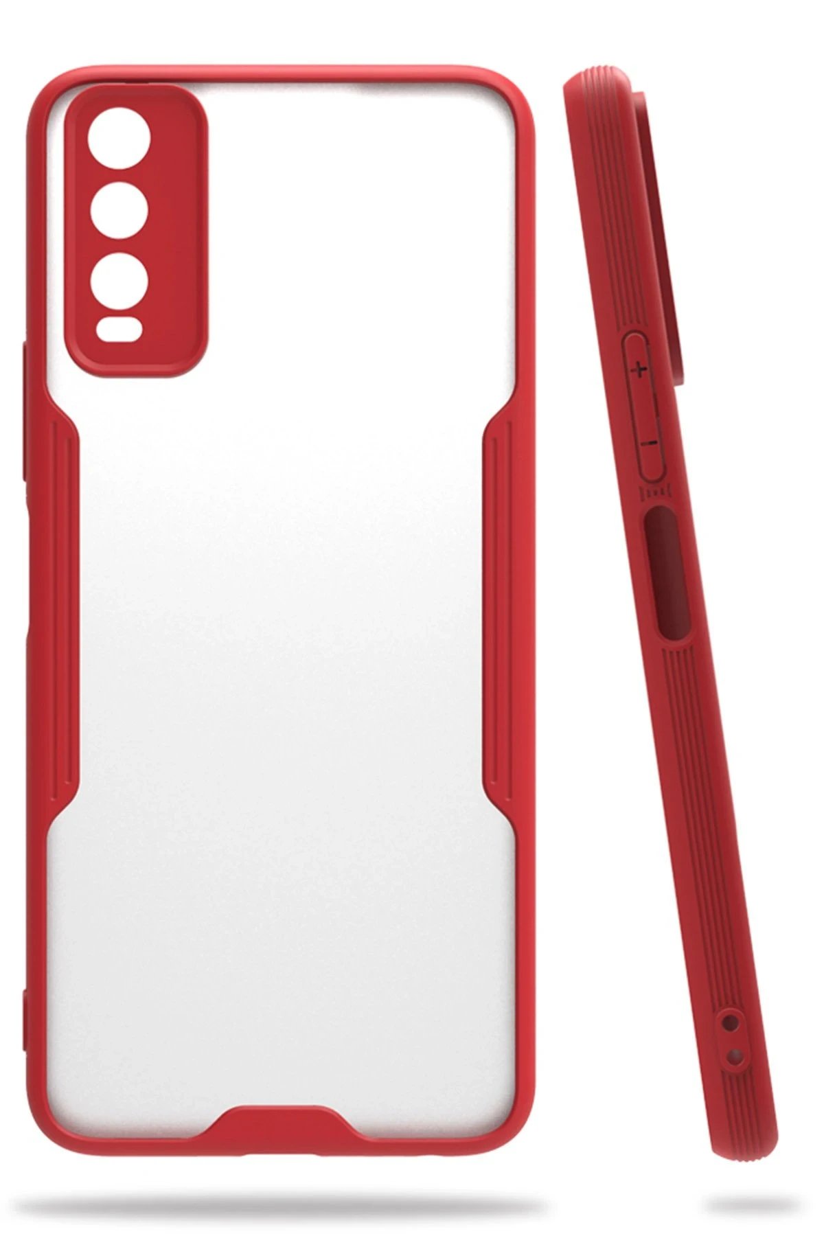 Newface Vivo Y11S Kılıf Platin Silikon - Kırmızı