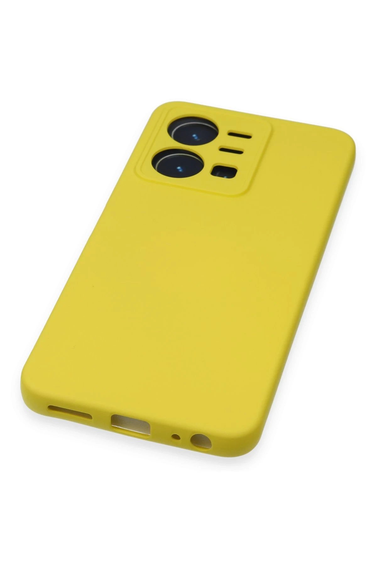 Newface Vivo Y35 Kılıf Nano içi Kadife Silikon - Sarı