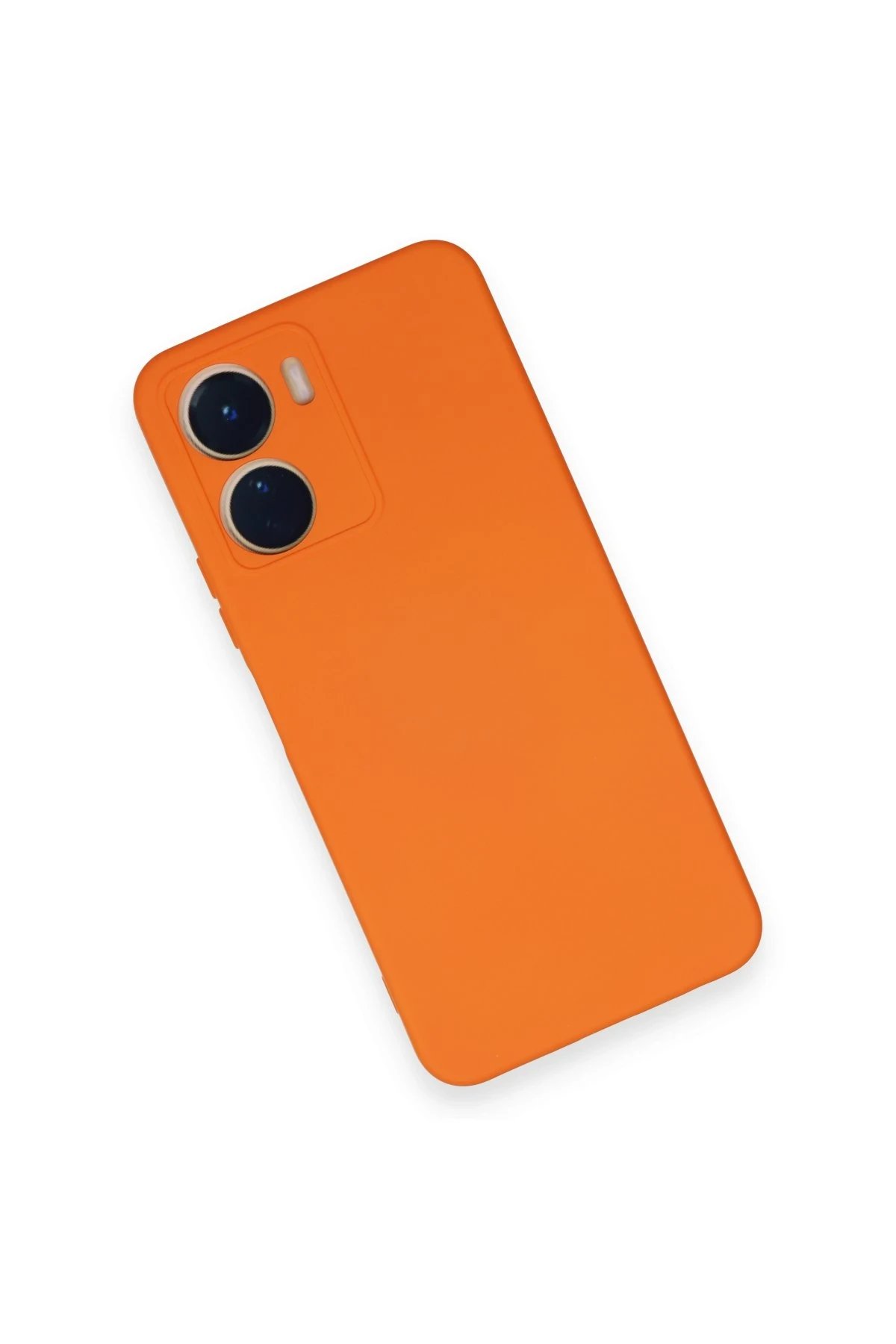 Newface Vivo Y16 Kılıf Nano içi Kadife Silikon - Turuncu