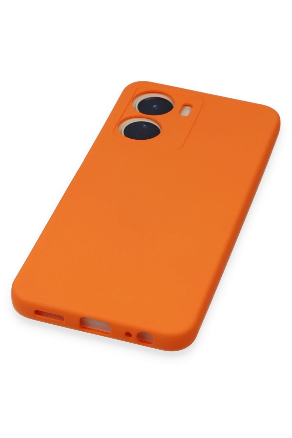 Newface Vivo Y16 Kılıf Nano içi Kadife Silikon - Turuncu