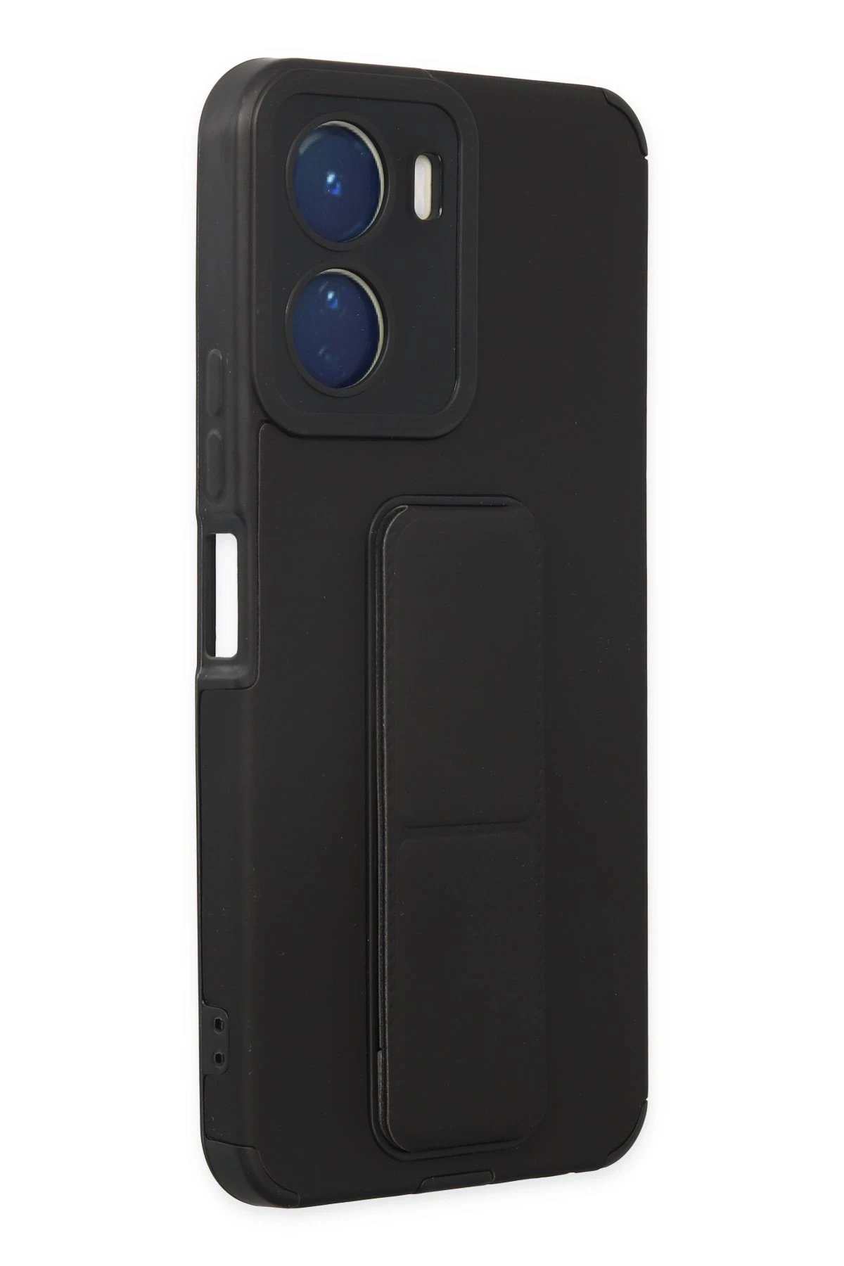 Newface Vivo Y16 Kılıf Mega Standlı Silikon - Siyah