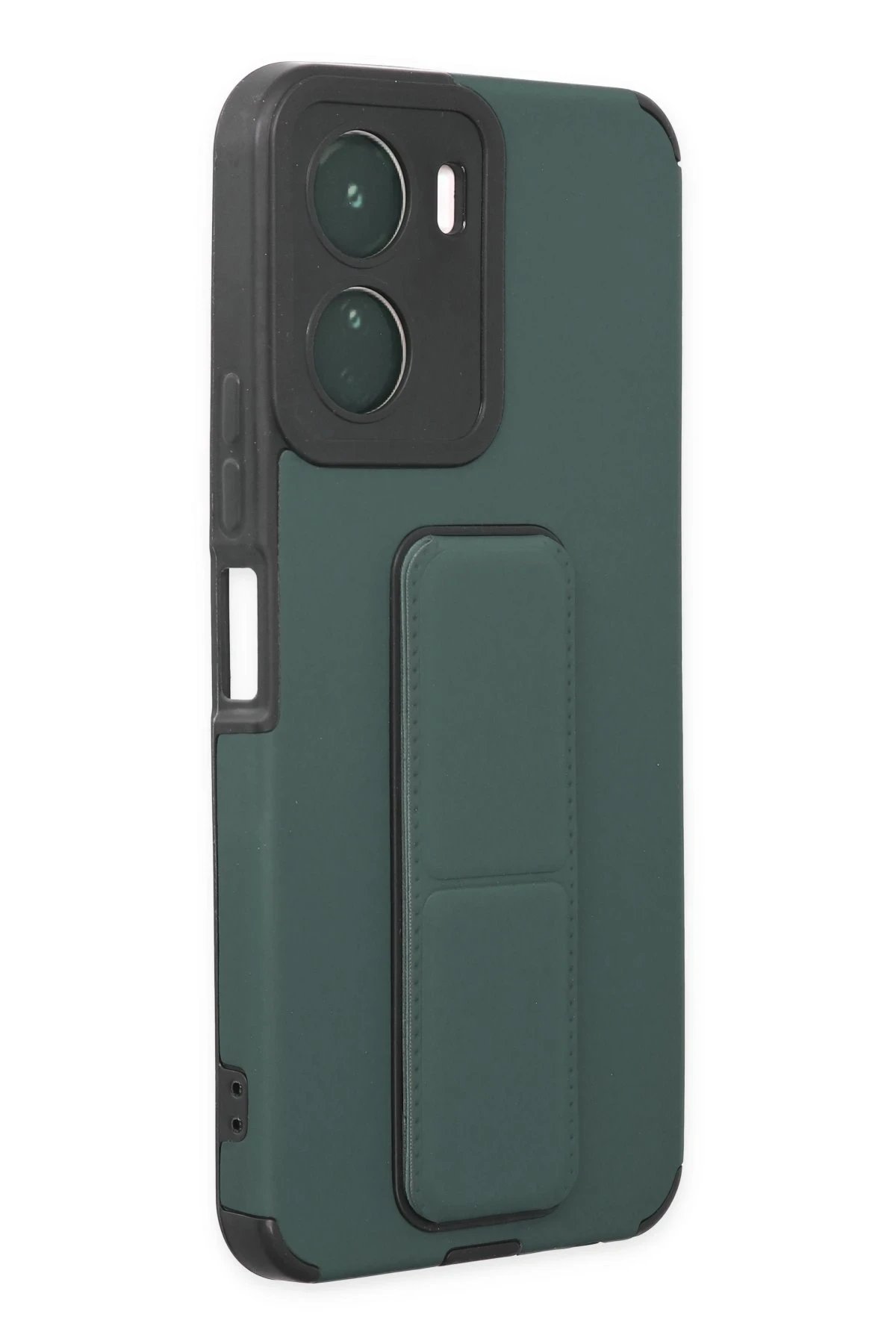 Newface Vivo Y16 Kılıf Mega Standlı Silikon - Yeşil