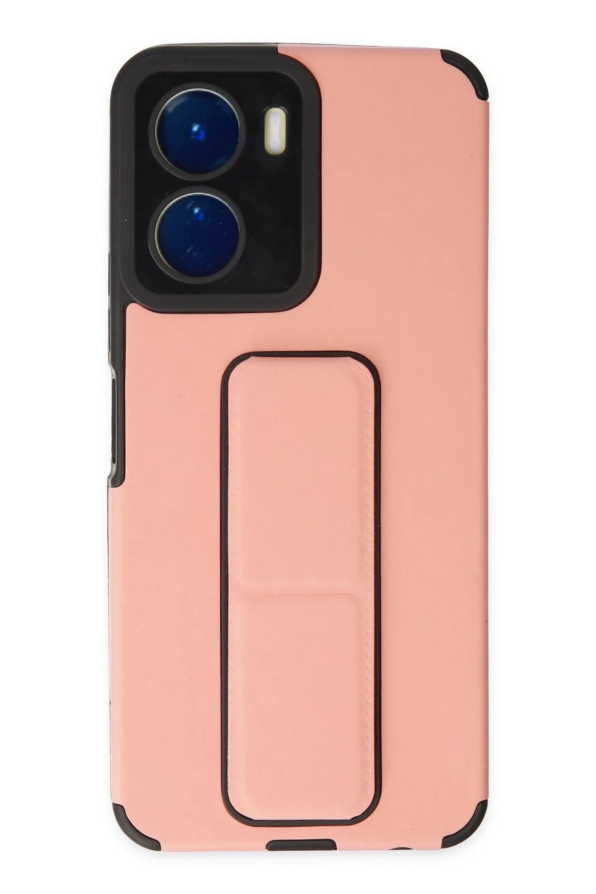 Newface Vivo Y16 Kılıf Mega Standlı Silikon - Pudra