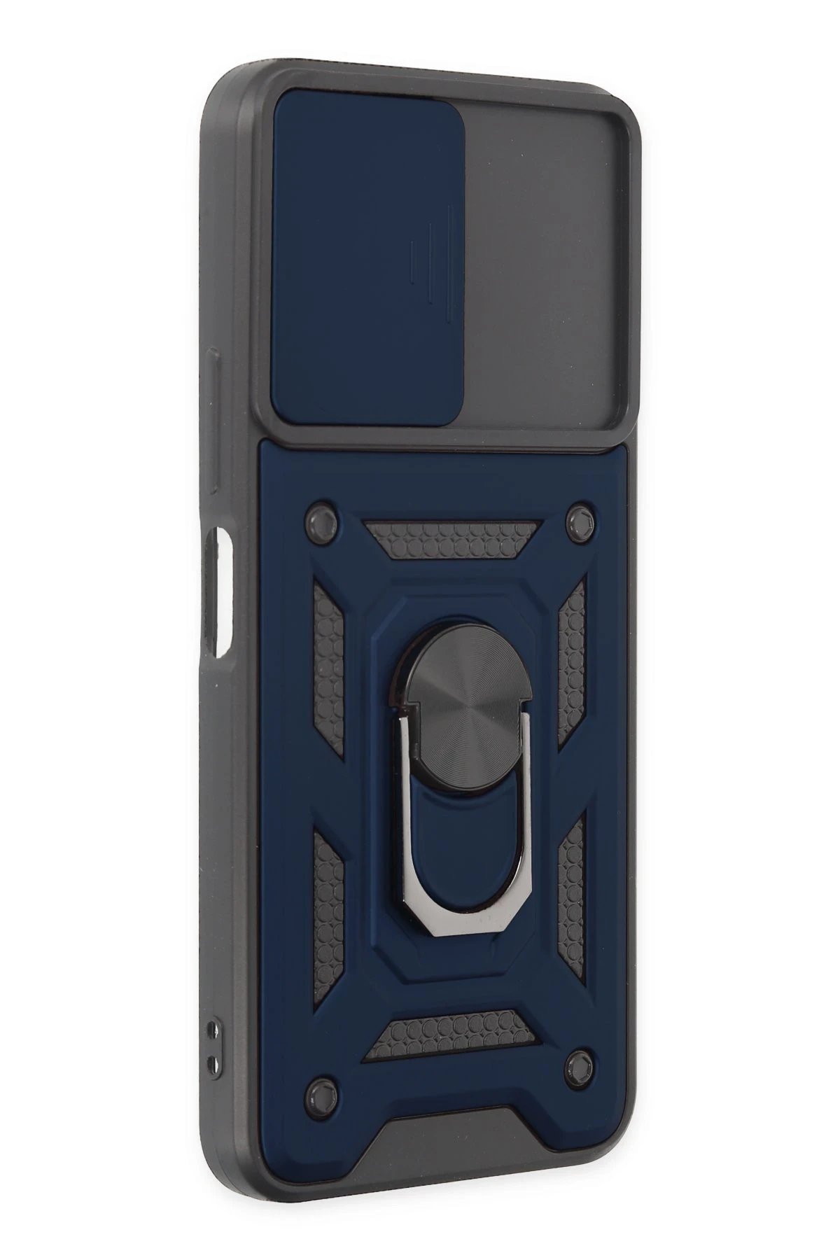 Newface Vivo Y16 Kılıf Pars Lens Yüzüklü Silikon - Lacivert