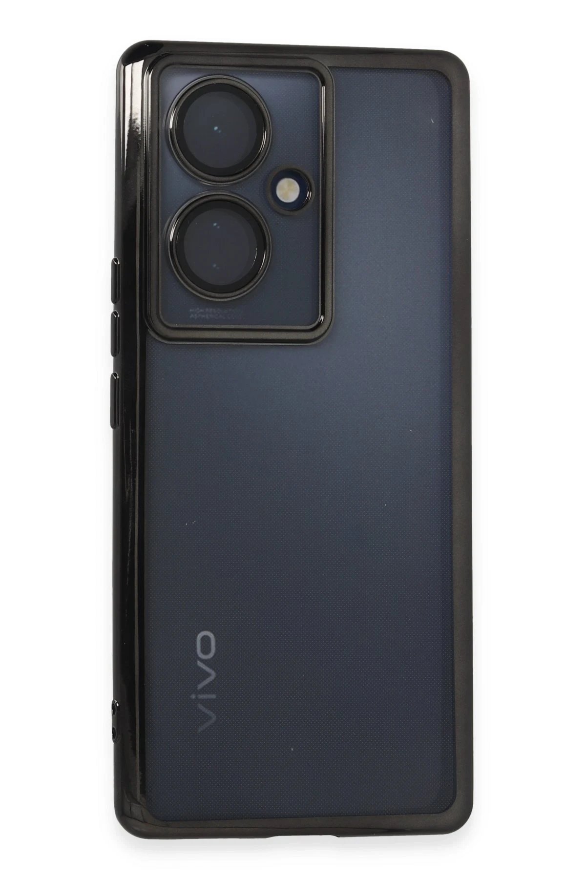 Newface Vivo V29 Lite Kılıf Razer Lensli Silikon - Siyah