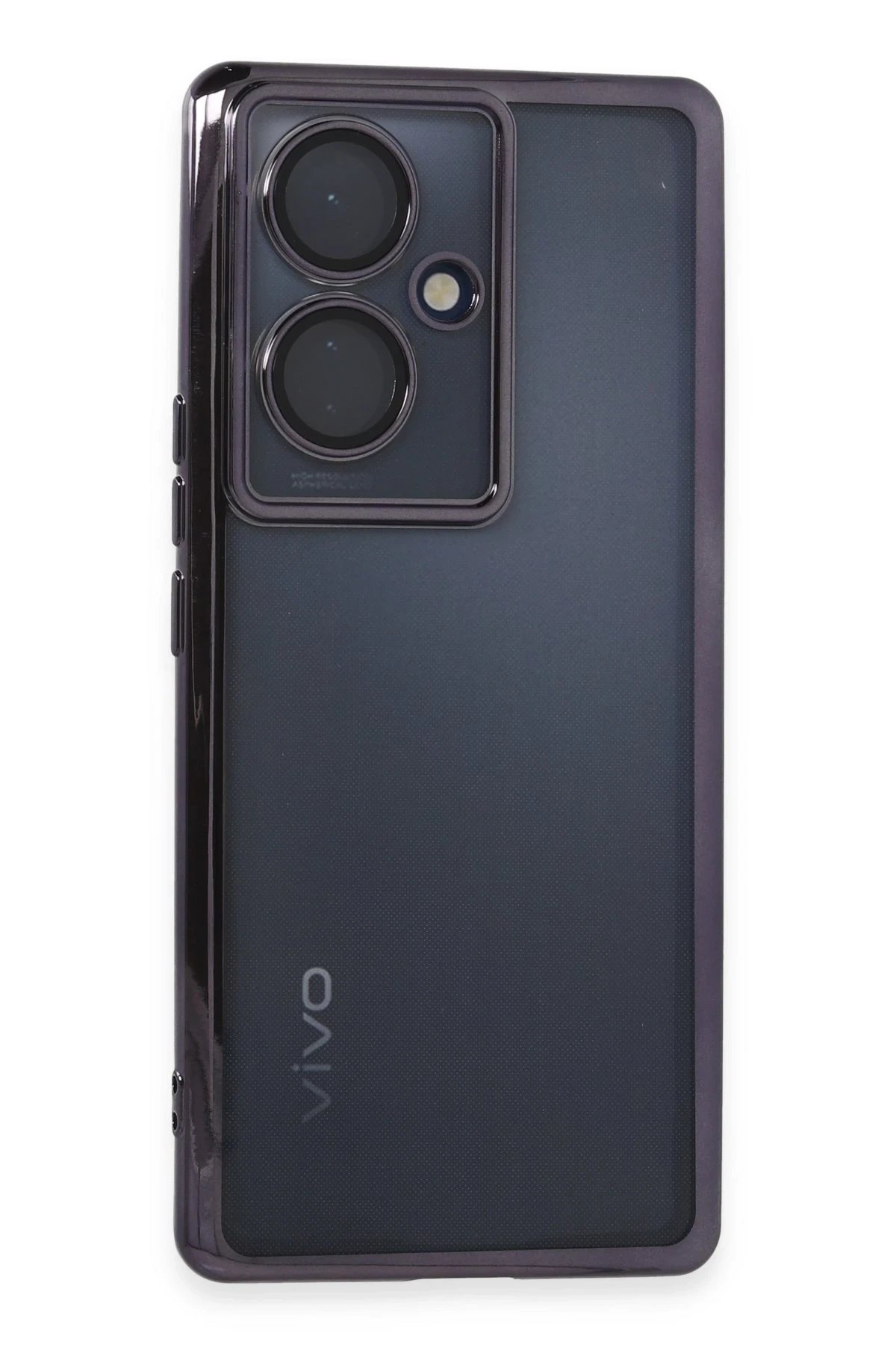 Newface Vivo V29 Lite Kılıf Razer Lensli Silikon - Mor