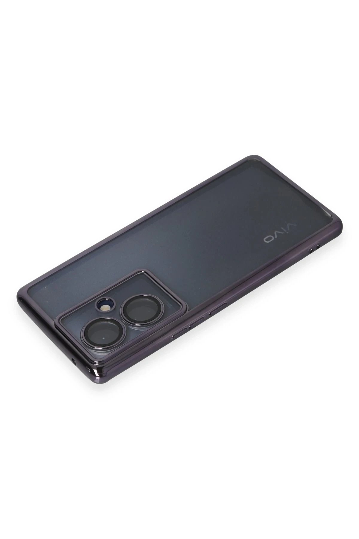 Newface Vivo V29 Lite Kılıf Razer Lensli Silikon - Mor