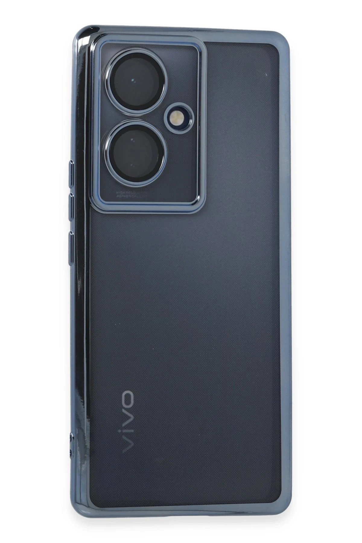 Newface Vivo V29 Lite Kılıf Razer Lensli Silikon - Açık Mavi