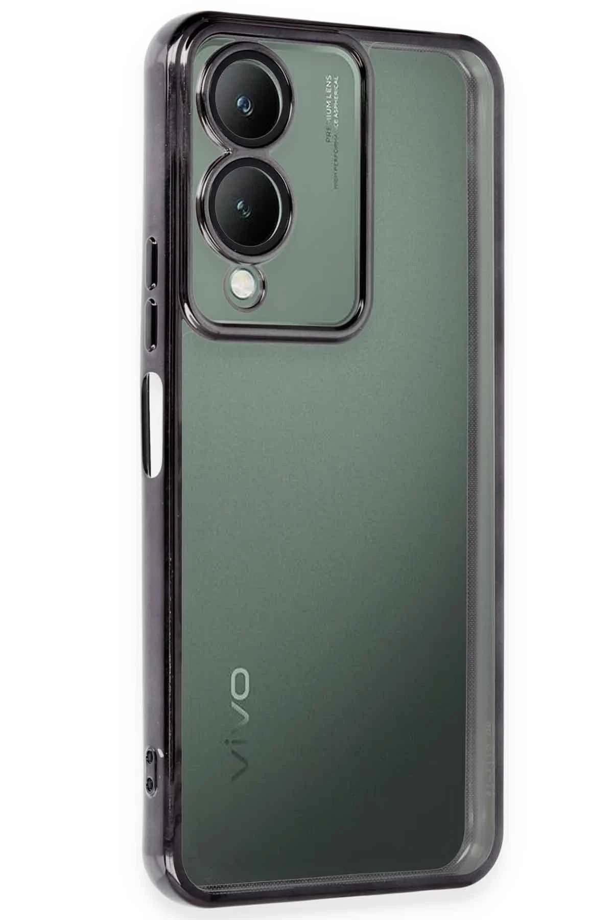 Newface Vivo Y17S Kılıf Razer Lensli Silikon - Siyah