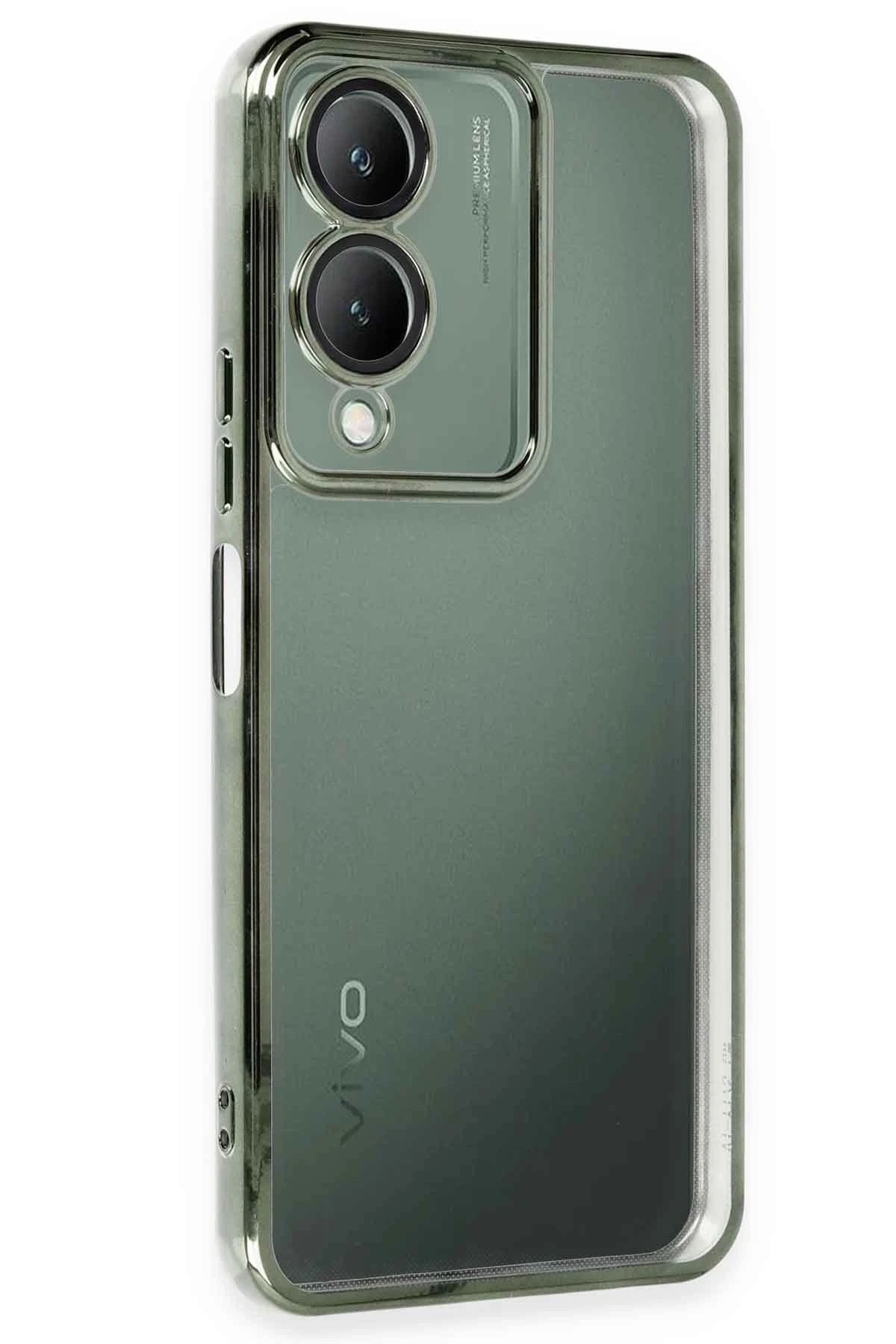 Newface Vivo Y17S Kılıf Razer Lensli Silikon - Yeşil