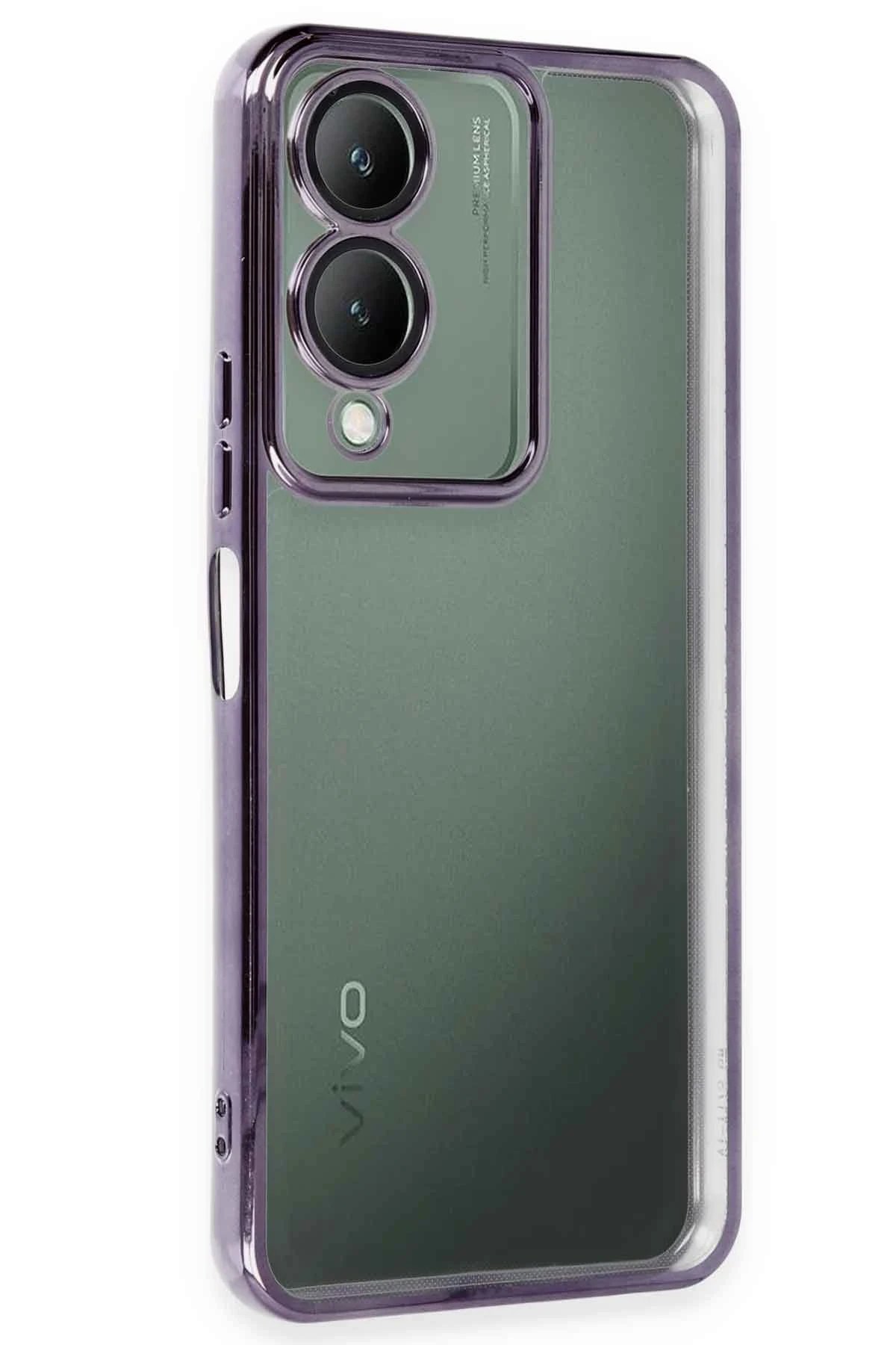 Newface Vivo Y17S Kılıf Razer Lensli Silikon - Mor