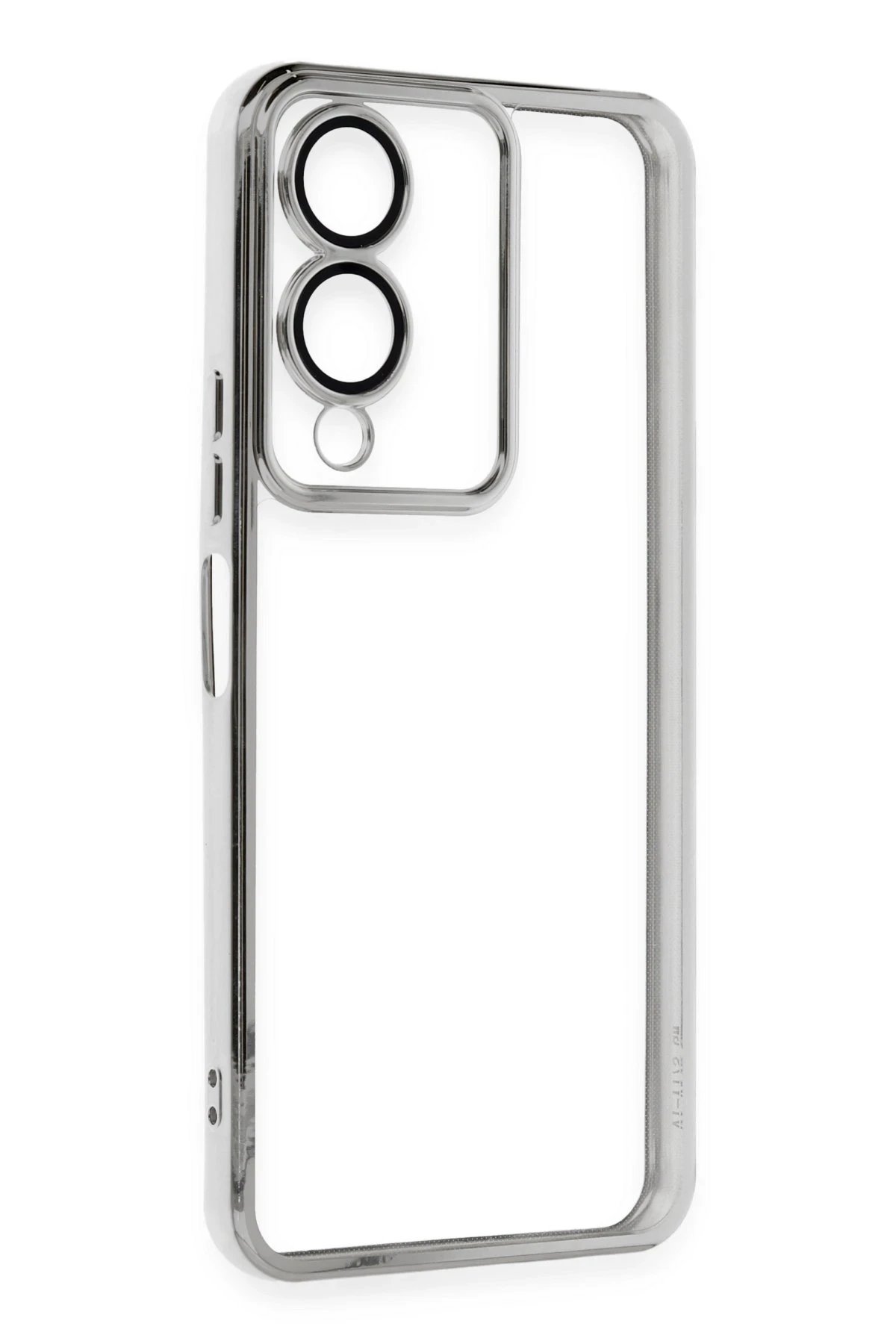 Newface Vivo Y17S Kılıf Razer Lensli Silikon - Gümüş