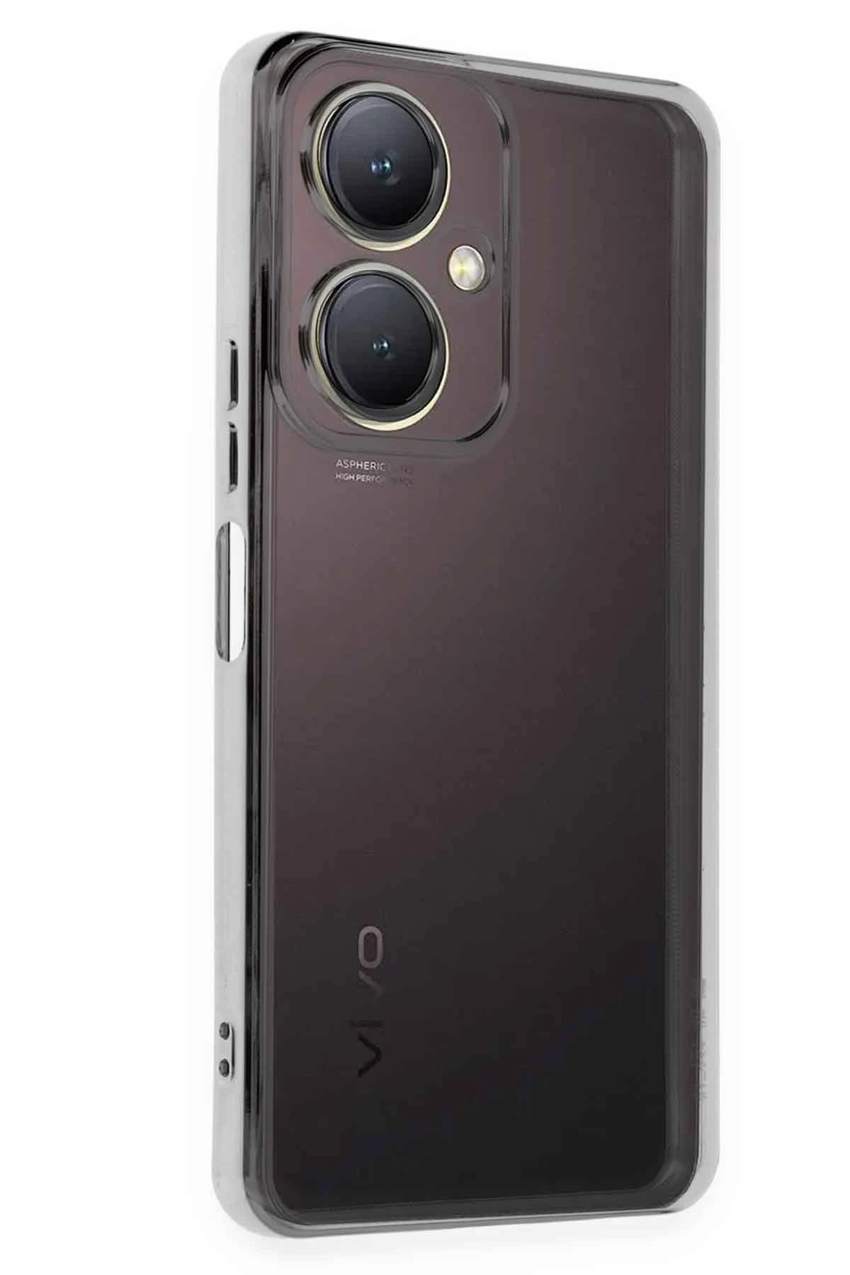 Newface Vivo Y27 Kılıf Razer Lensli Silikon - Gümüş