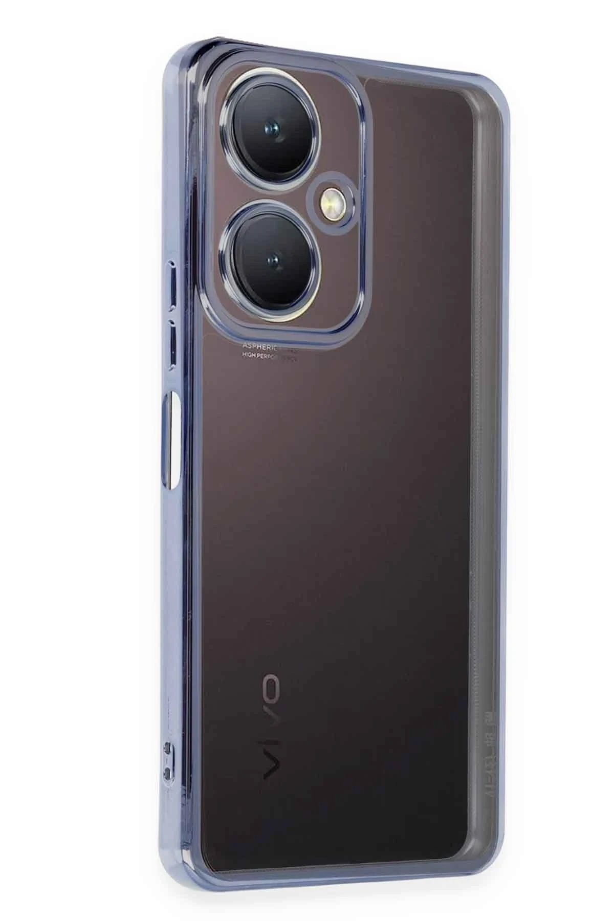 Newface Vivo Y27 Kılıf Razer Lensli Silikon - Açık Mavi