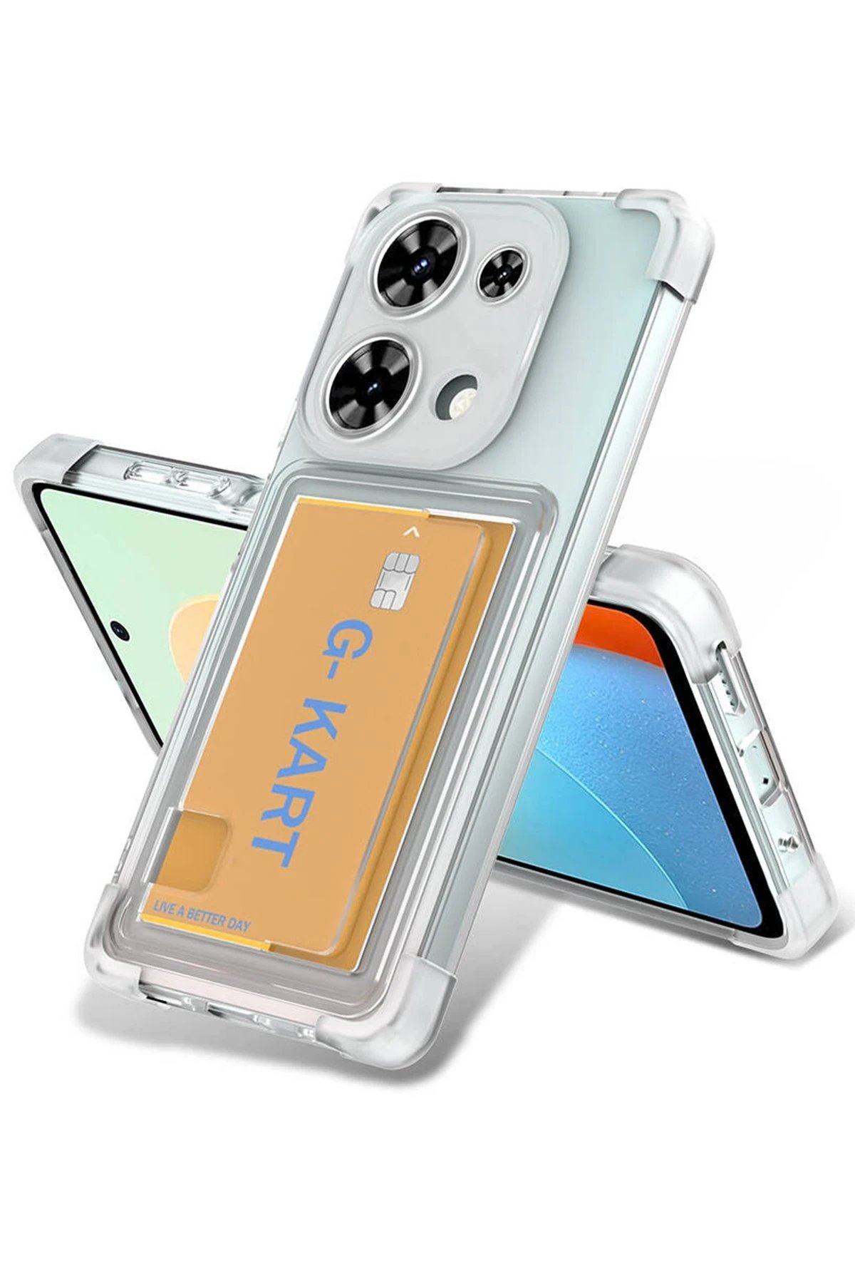 Newface Xiaomi Redmi Note 13 Pro 4G Kılıf Kart Şeffaf Silikon - Şeffaf