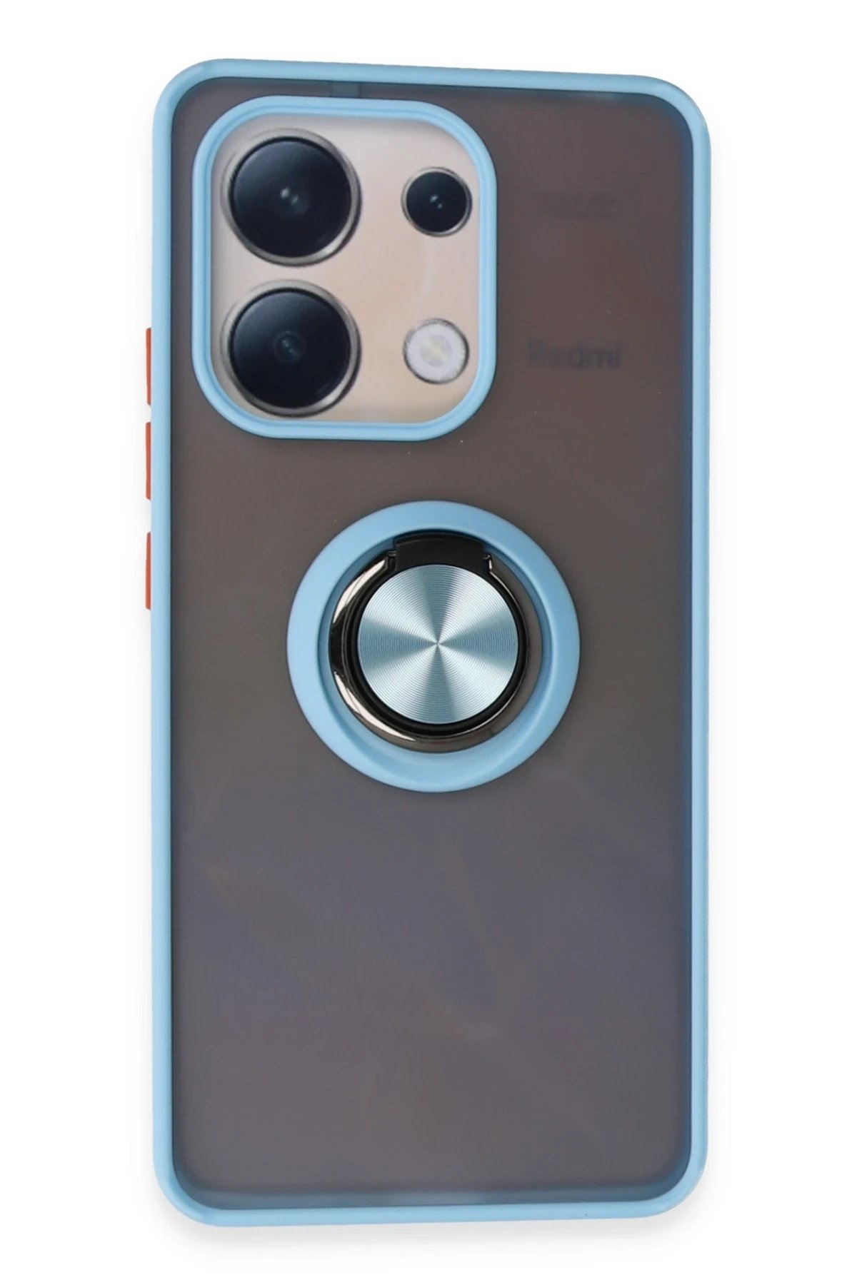 Newface Xiaomi Redmi Note 13 4G Kılıf Montreal Yüzüklü Silikon Kapak - Buz Mavi